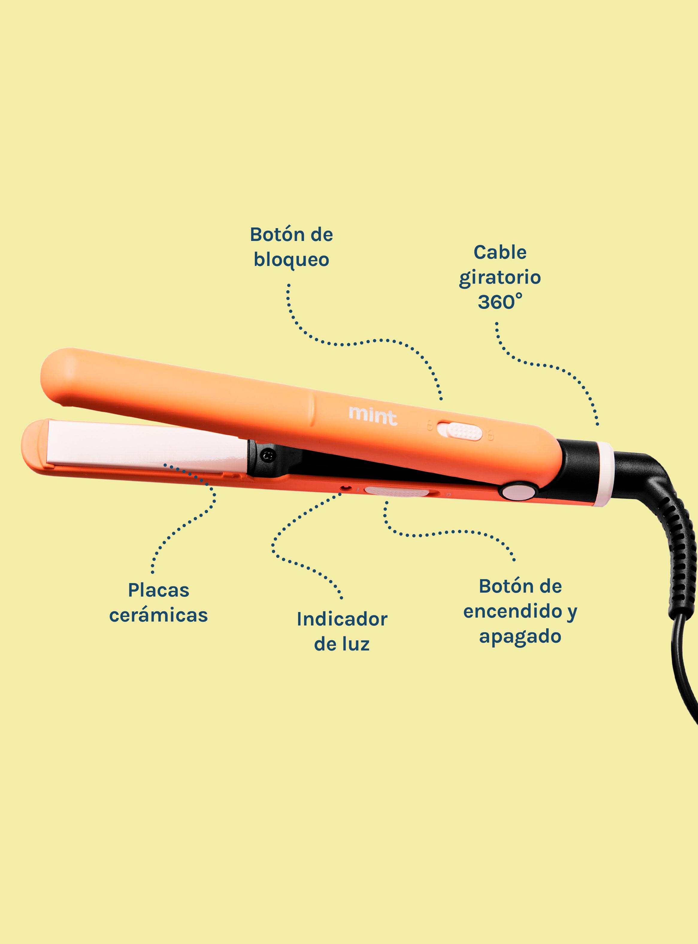 Mini Alisador de Pelo 2 en 1 MHR-014 Naranja-6