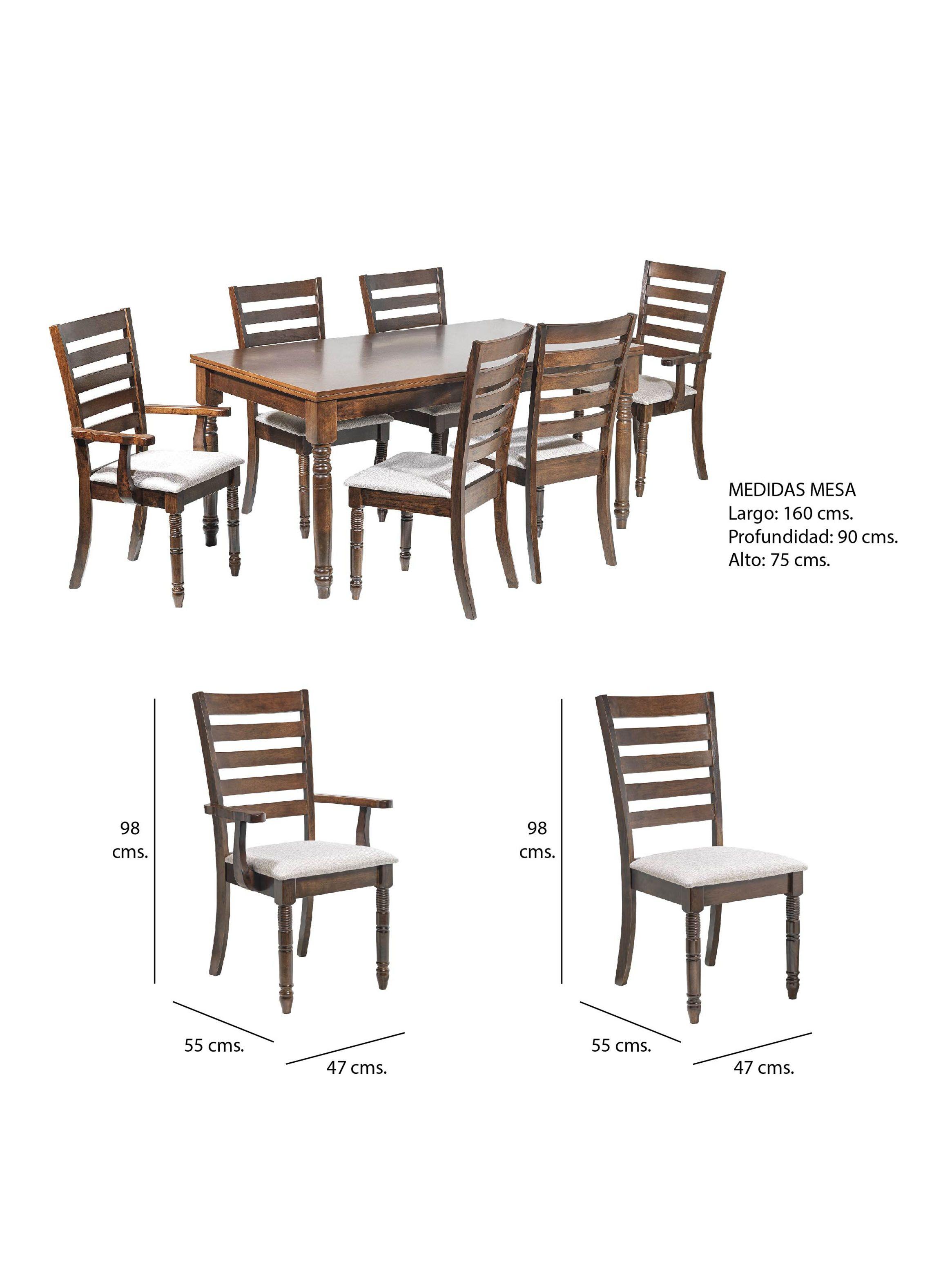 Comedor Trento 4 Sillas + 2 Sitiales-1