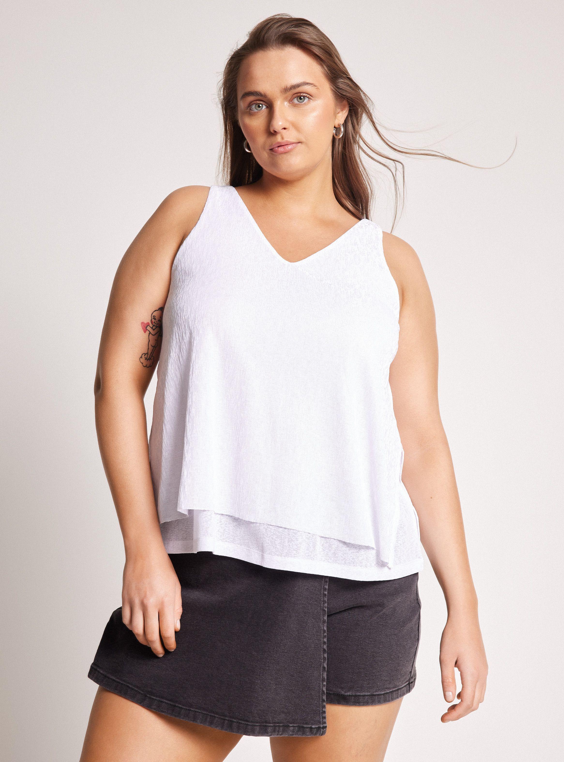 Blusa Doble Capa Texturada Escote V-0