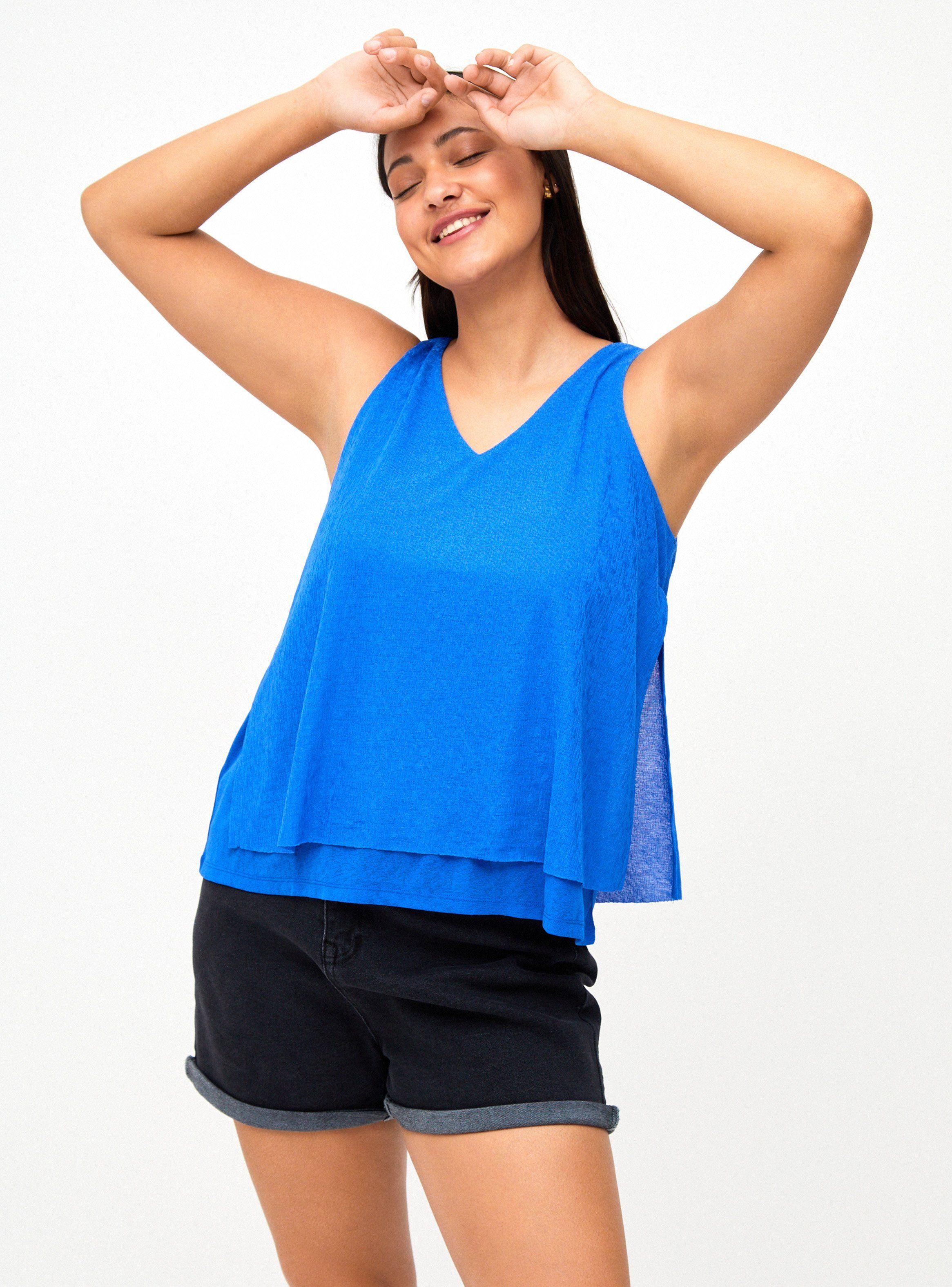 Blusa Doble Capa Texturada Escote V-0