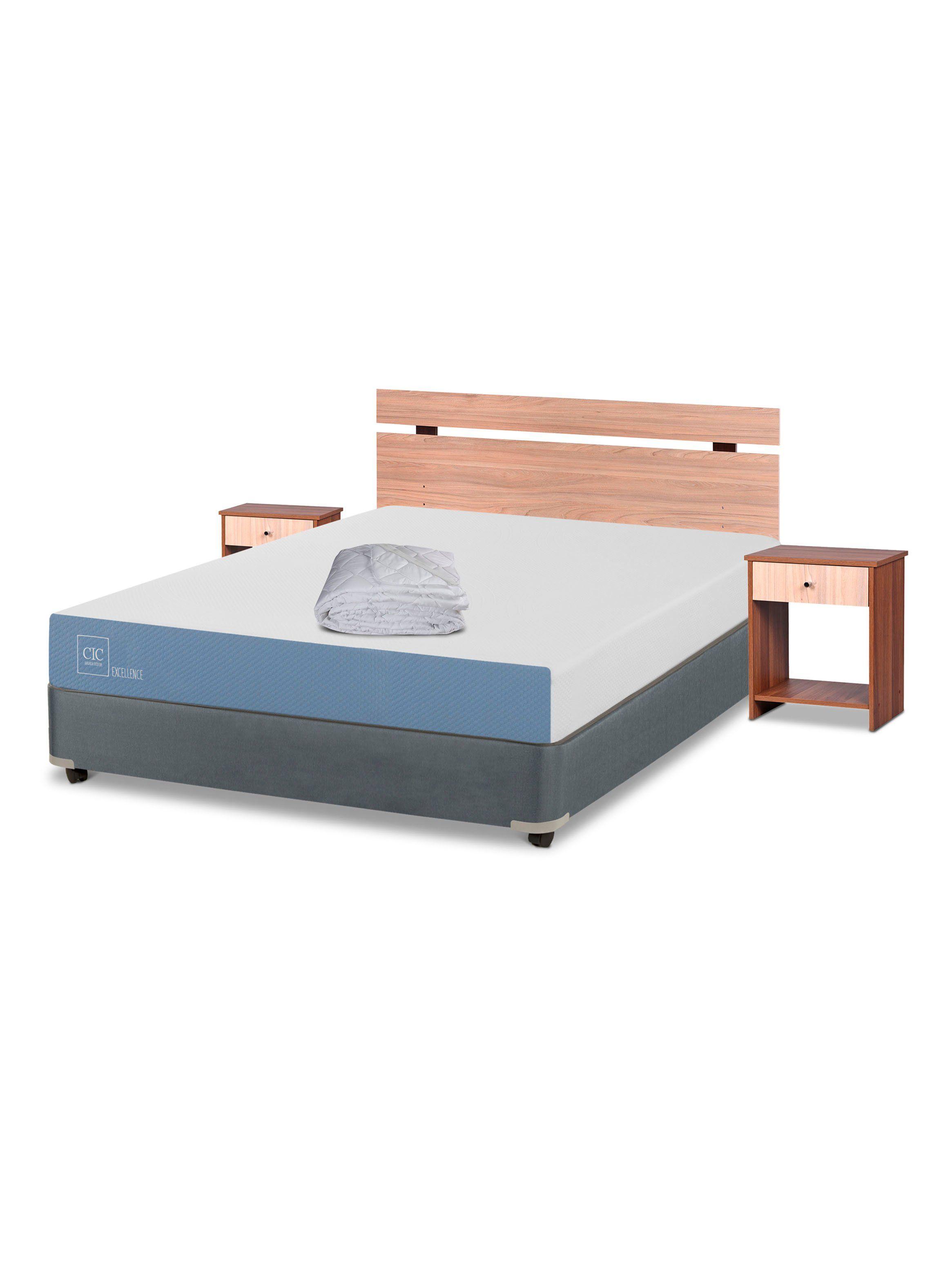 Cama Americana Excellence Full + Set de Muebles Olmo + Plumón-0