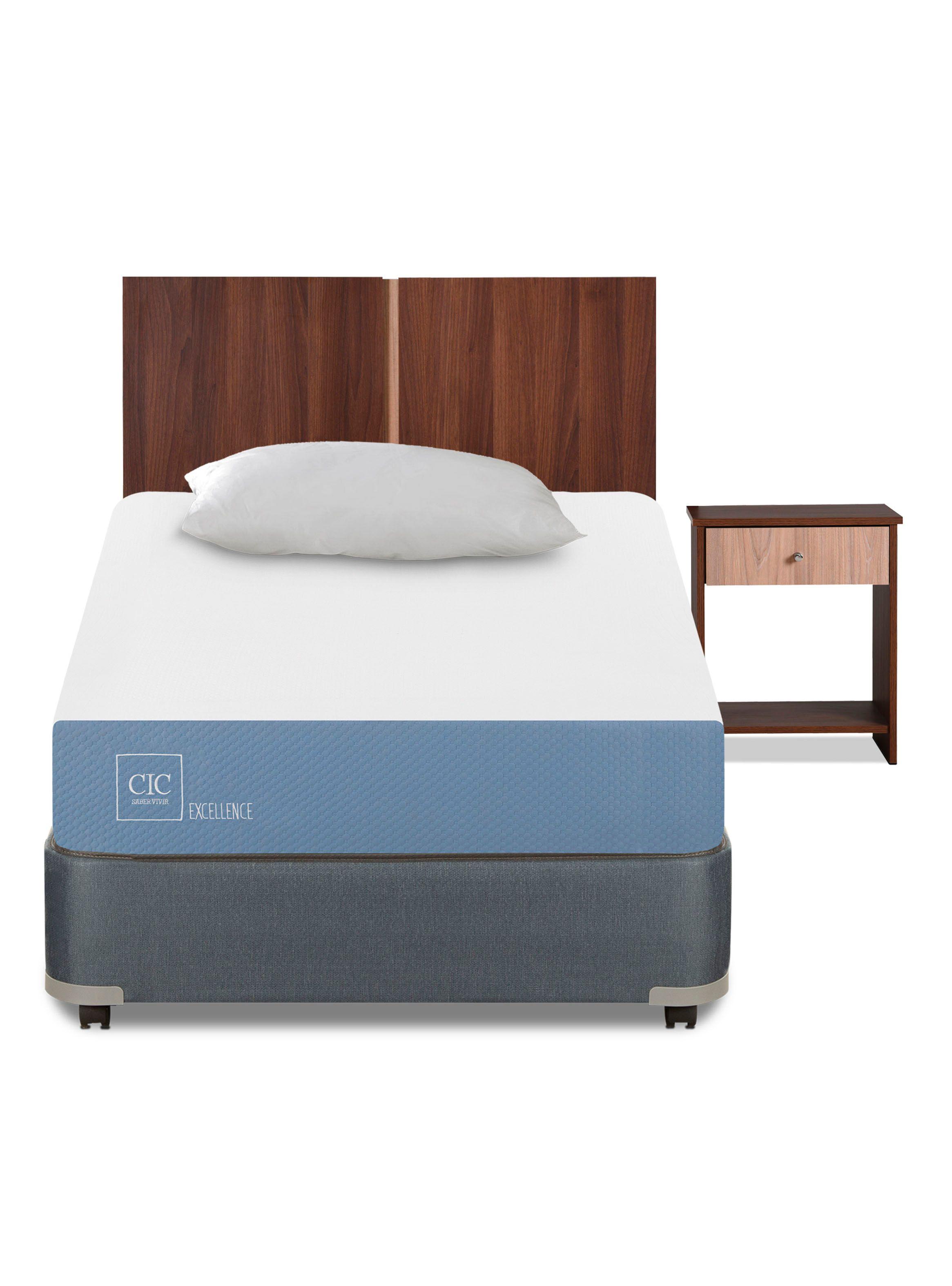 Cama Americana Excellence 1.5 Plazas x190 cm + Set de Muebles Stylo + Almohada-2
