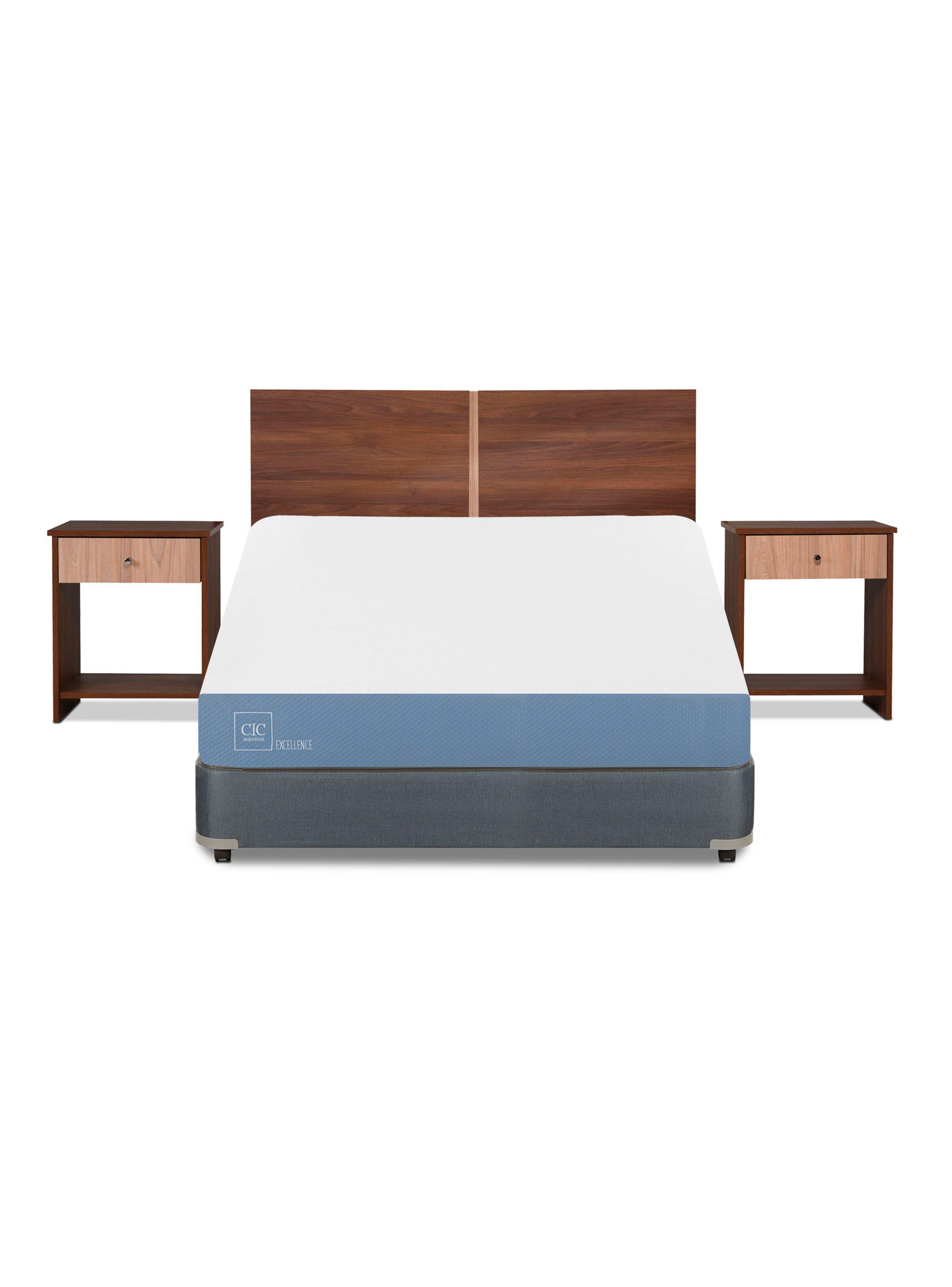 Cama Americana Excellence 2 Plazas x190 cm + Set de Muebles Stylo-2