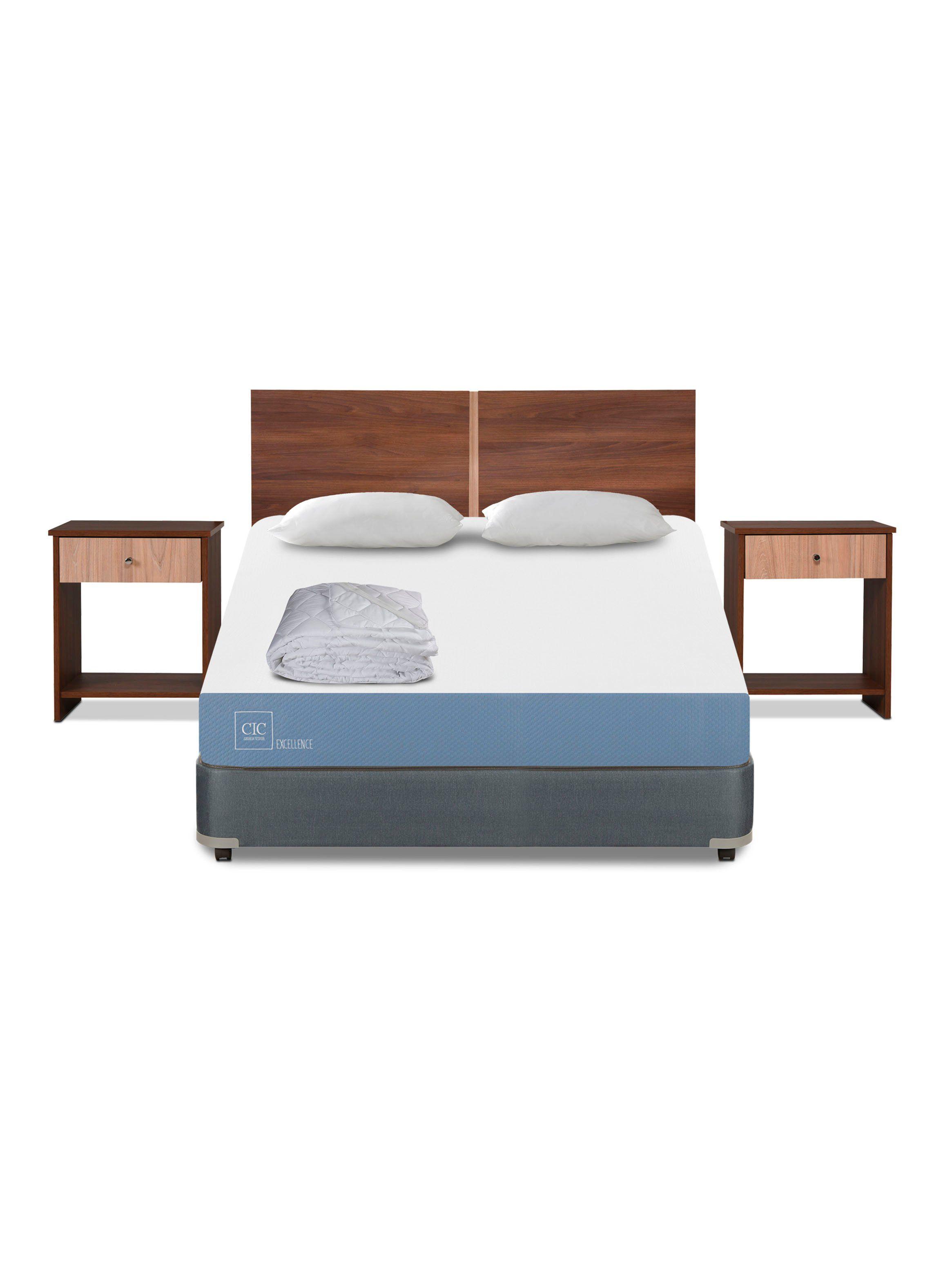 Cama Americana Excellence 2 Plazas x190 cm + Set de Muebles Stylo + Textil-2