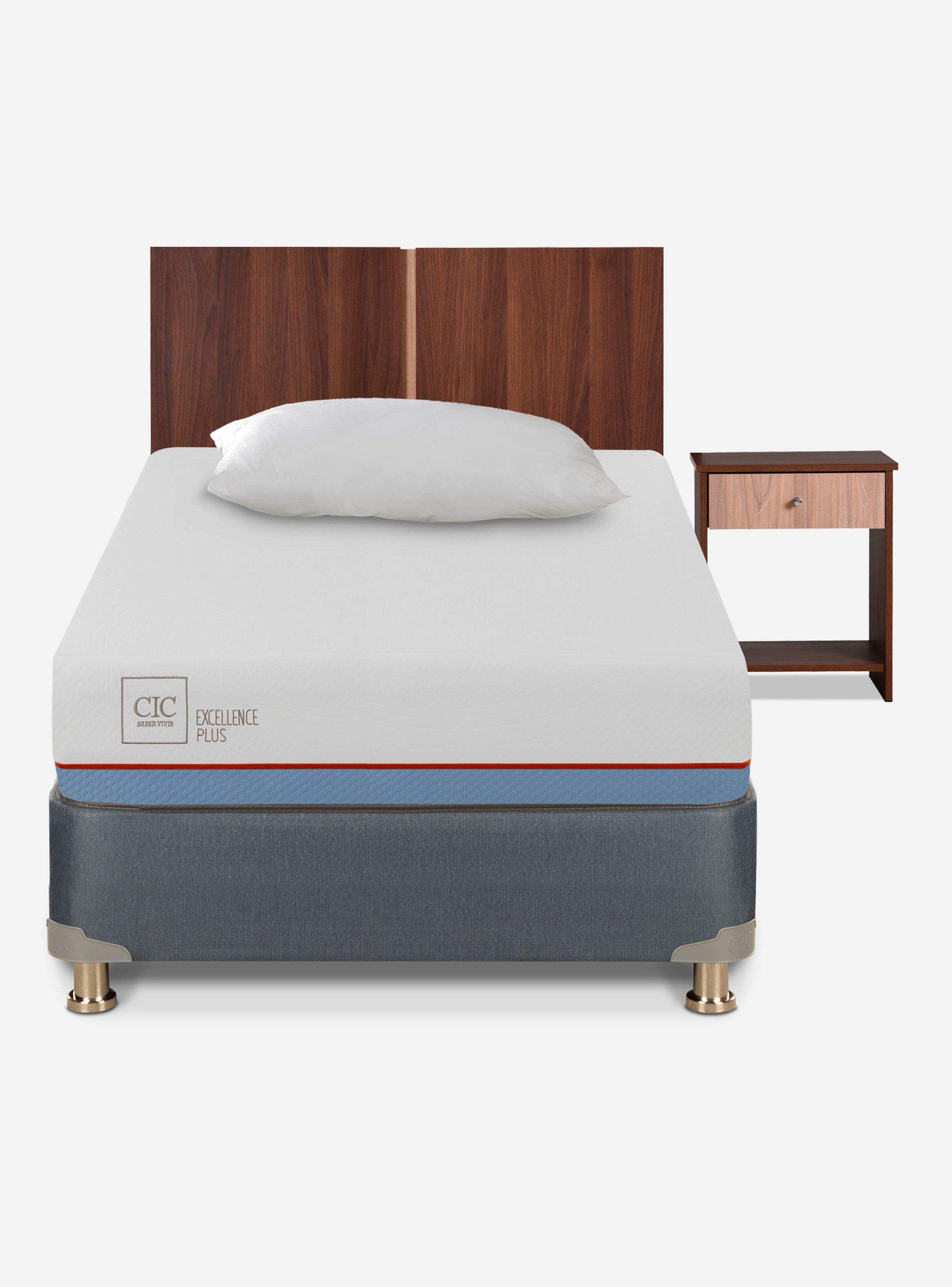 Cama Americana Excellence Plus 1.5 Plazas + Set de Muebles Stylo + Almohada-2