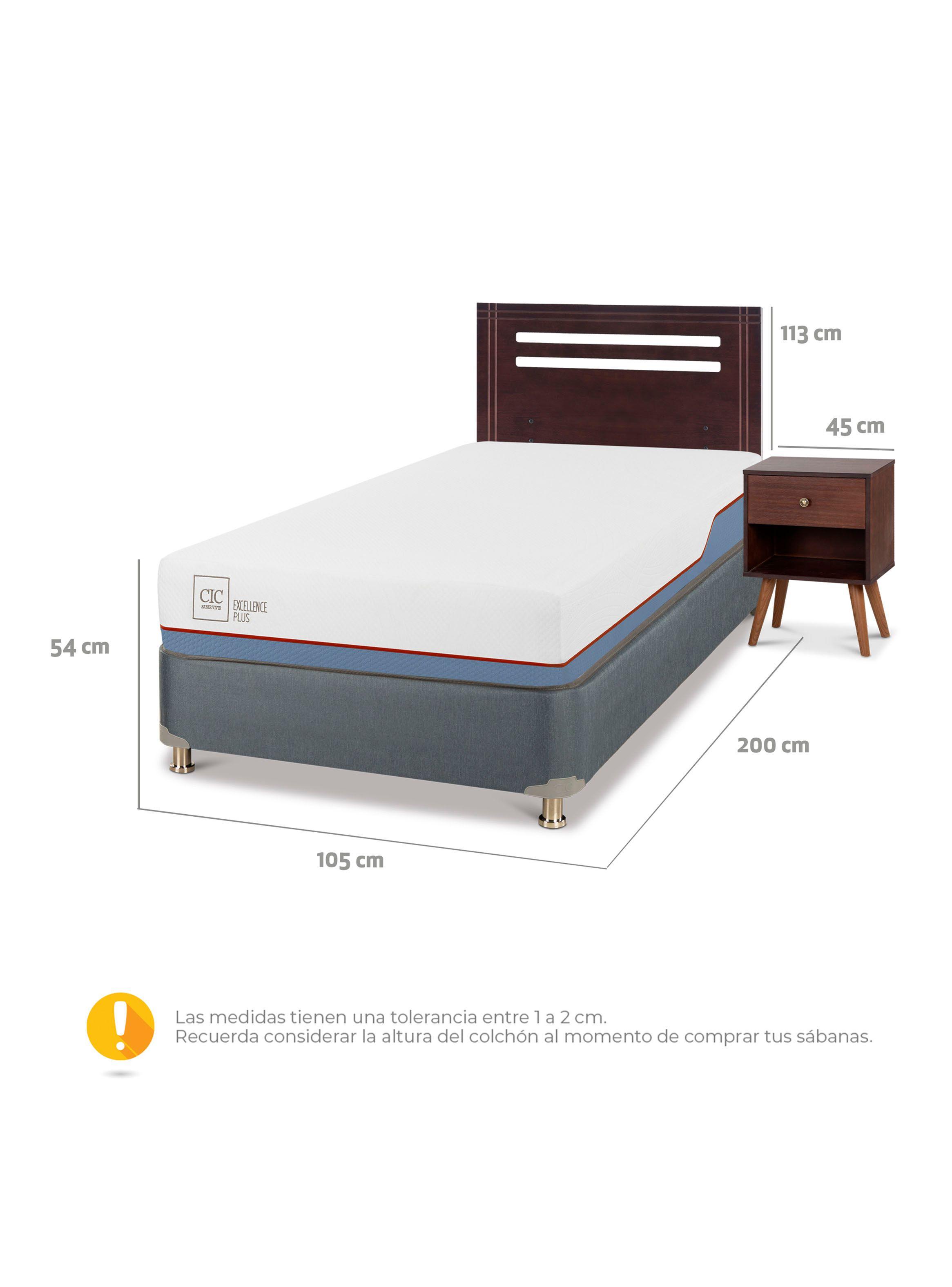 Cama Americana Excellence Plus 1.5 Plazas + Set de Muebles Múnich-1