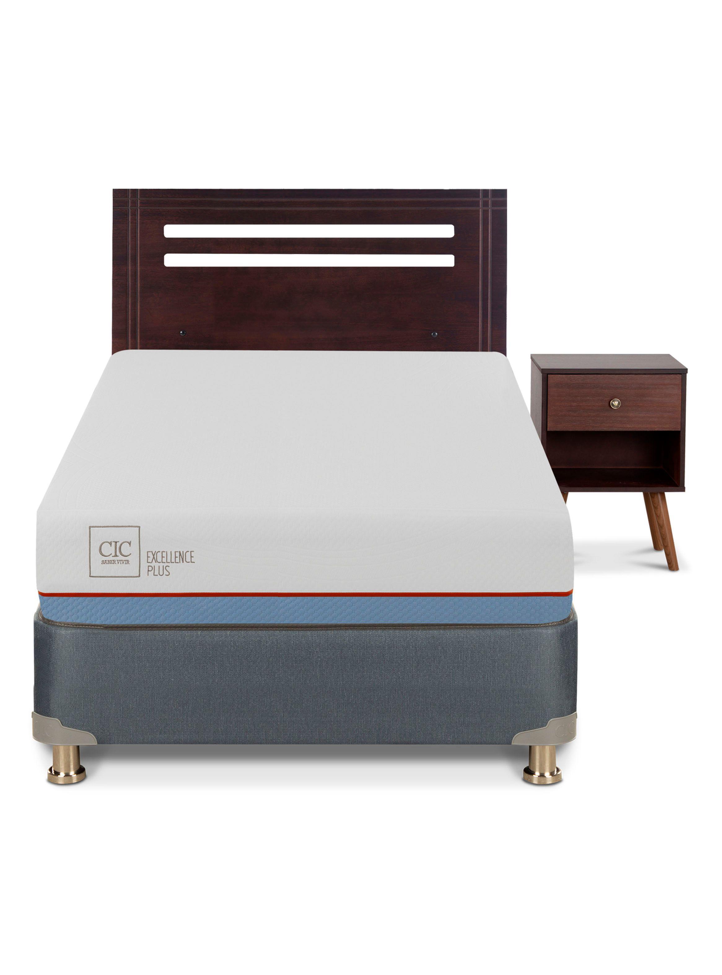 Cama Americana Excellence Plus 1.5 Plazas + Set de Muebles Múnich-2