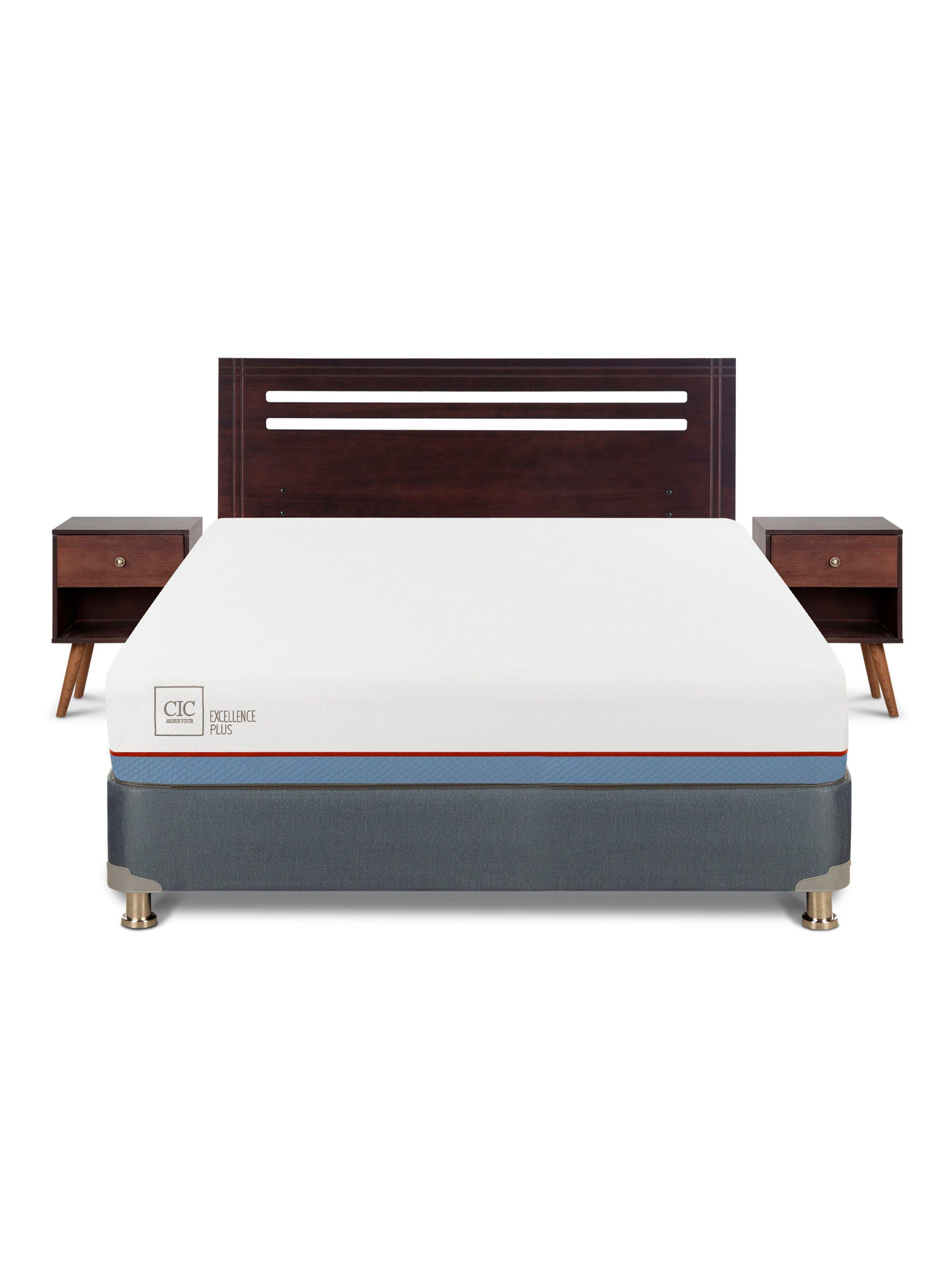 Cama Americana Excellence Plus 2 Plazas + Set de Muebles Múnich-2