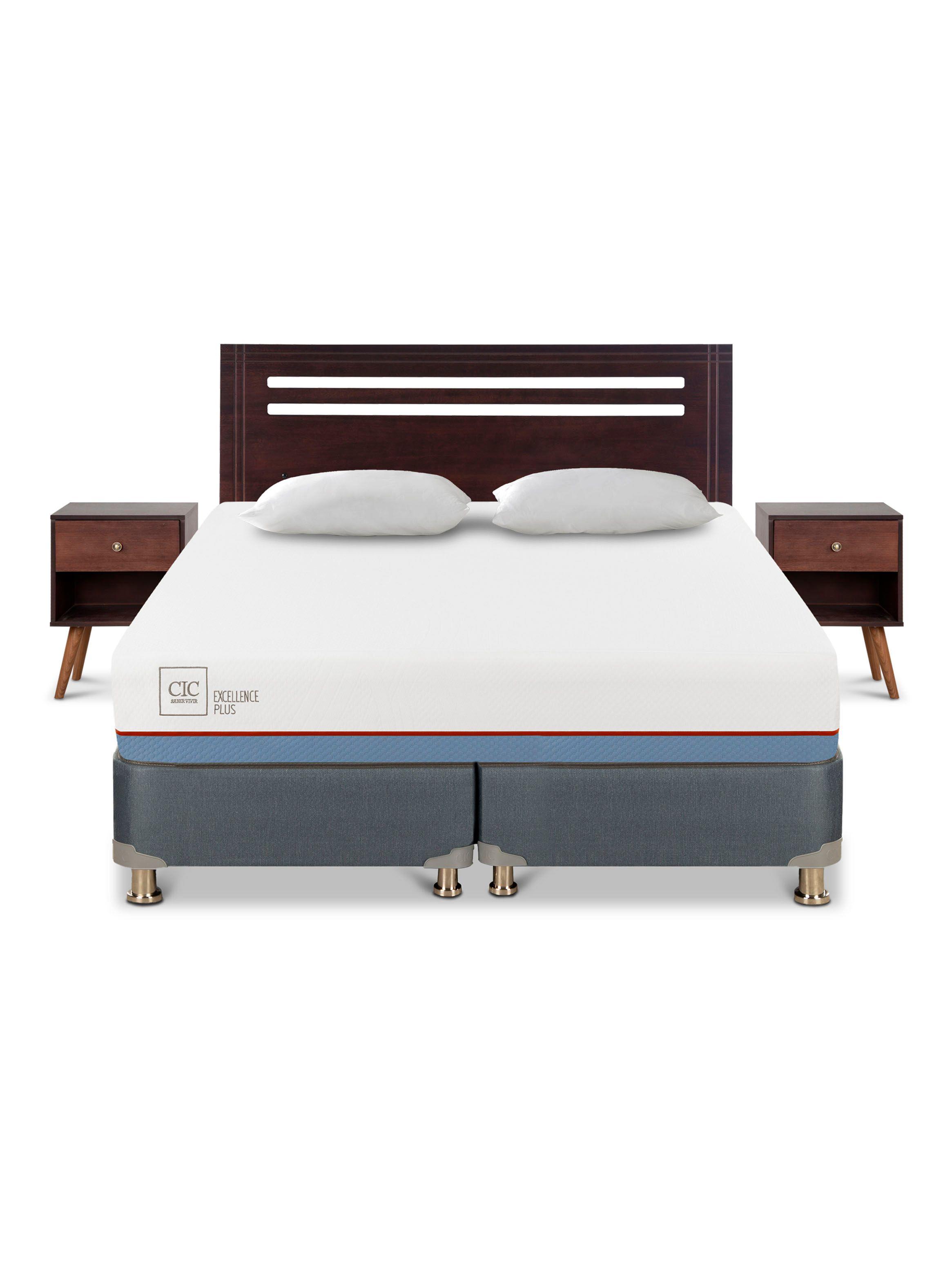 Cama Americana Excellence Plus 2 Plazas Base Dividida + Set de Muebles Múnich-2