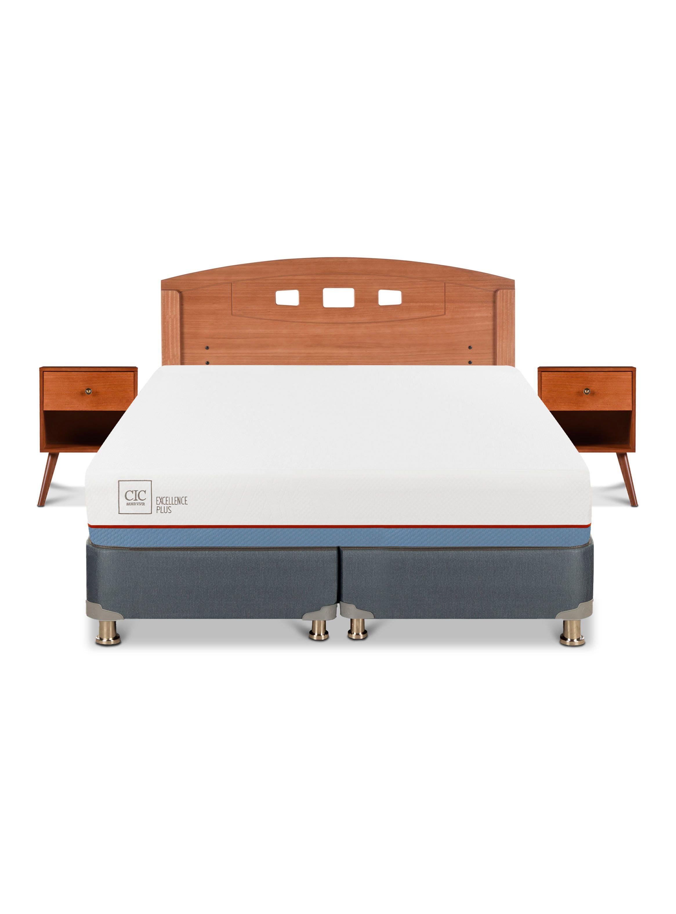 Cama Americana Excellence Plus 2 Plazas Base Dividida + Set de Muebles Gales-2
