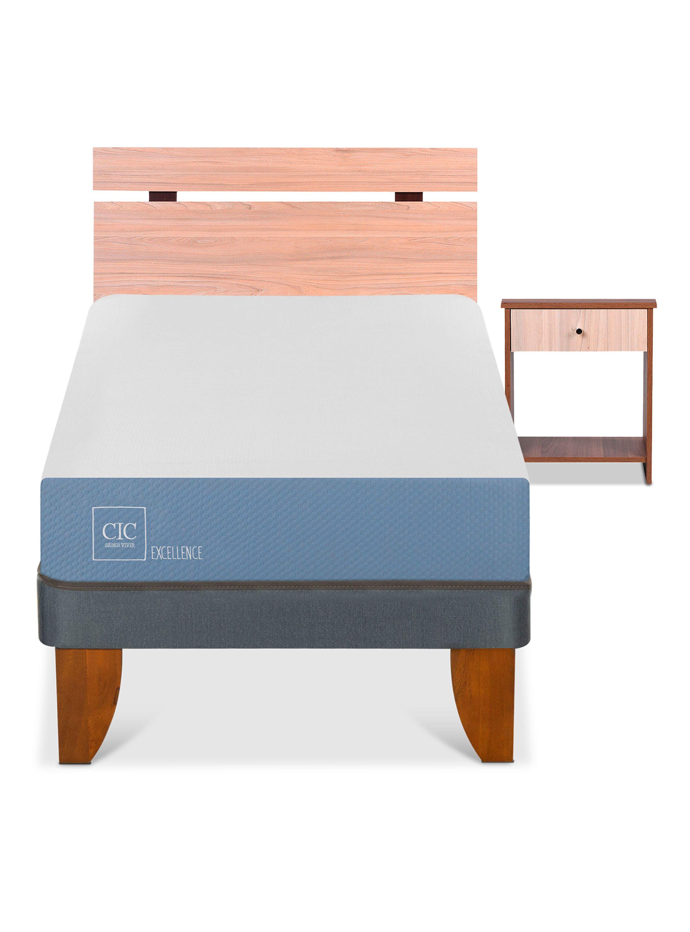 Cama Europea Excellence 1 Plaza x190 cm + Set de Muebles Olmo-2
