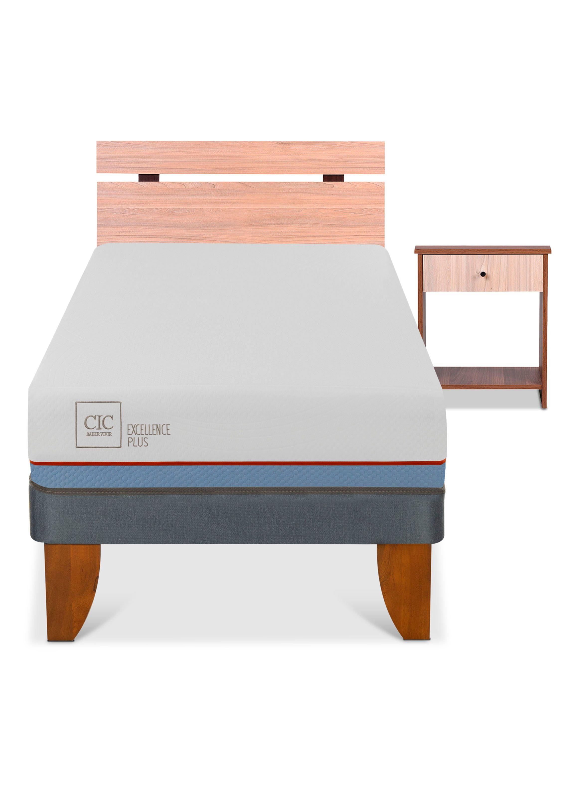 Cama Europea Excellence Plus 1 Plaza + Set de Muebles Olmo-2