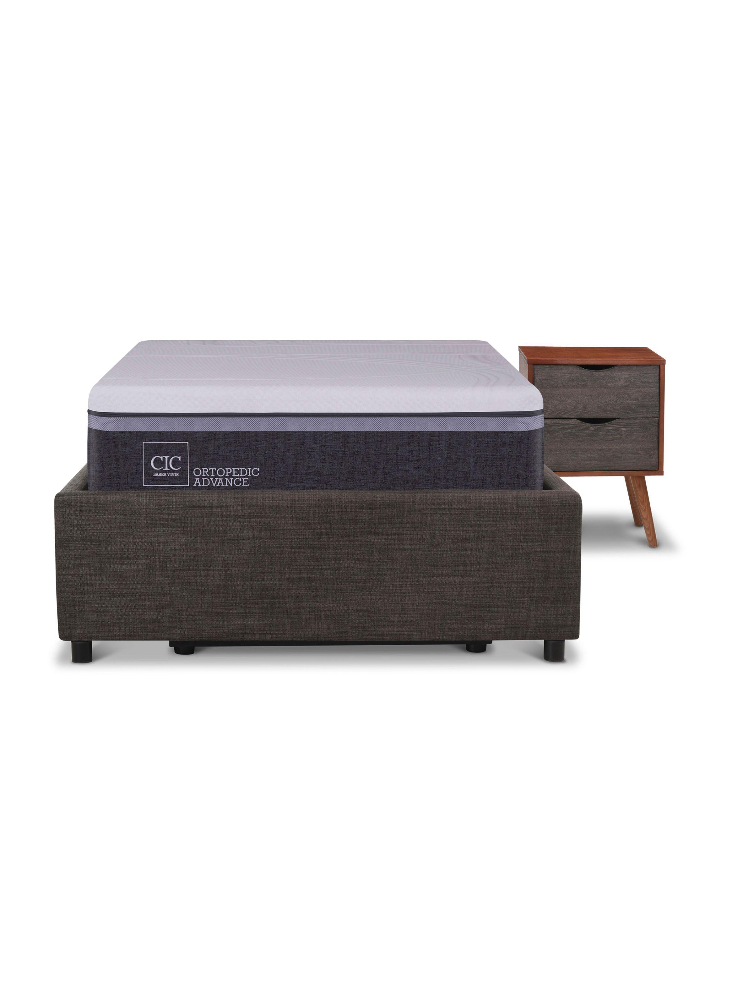 Cama Space Box Ortopedic Advance 1.5 Plazas + Velador-3