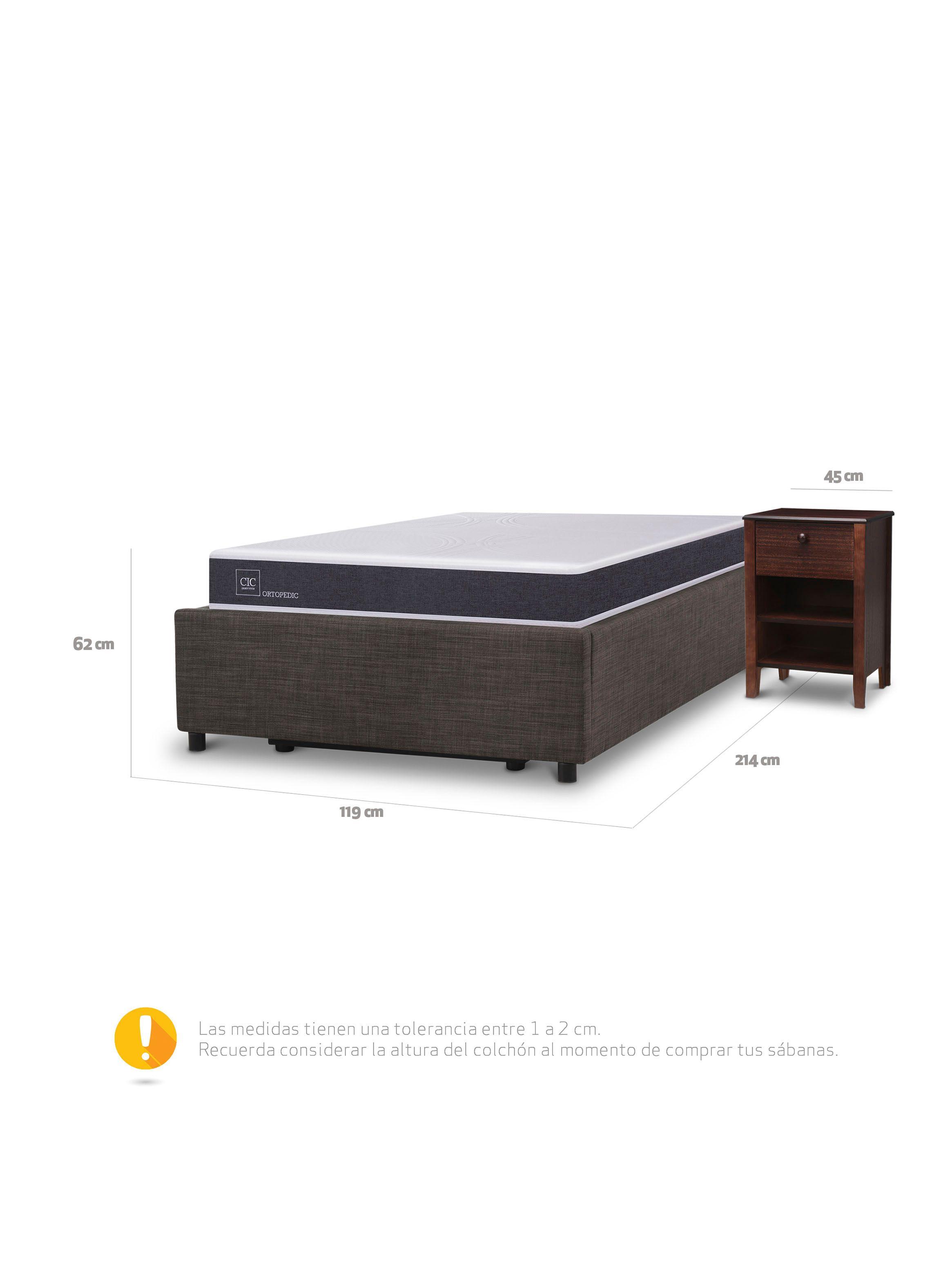 Cama Space Box Ortopedic 1.5 Plazas + Muebles New Torino-2