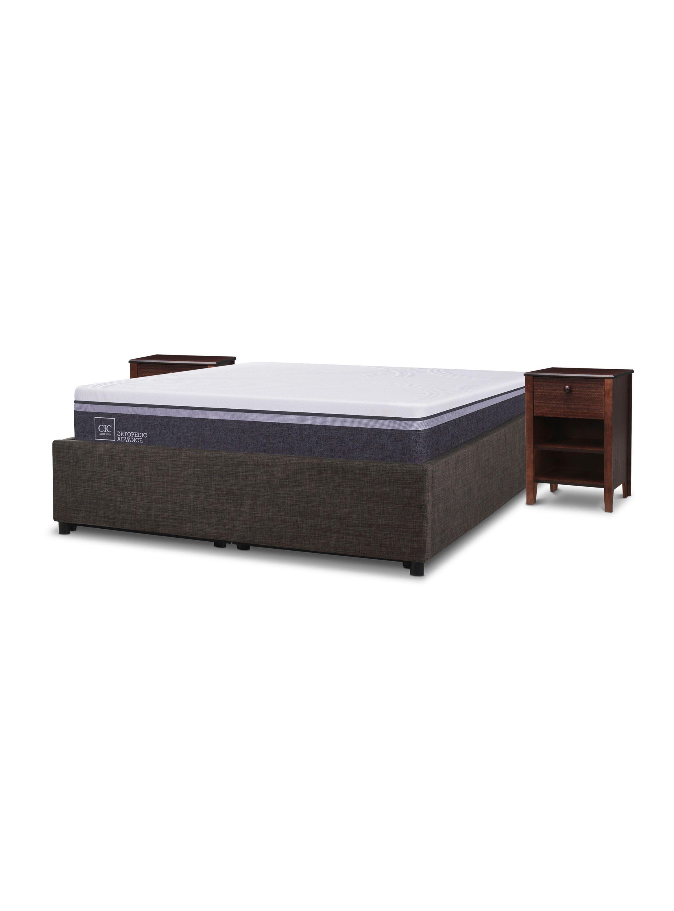 Cama Space Box Ortopedic Advance 2 Plazas + Muebles Torino-2
