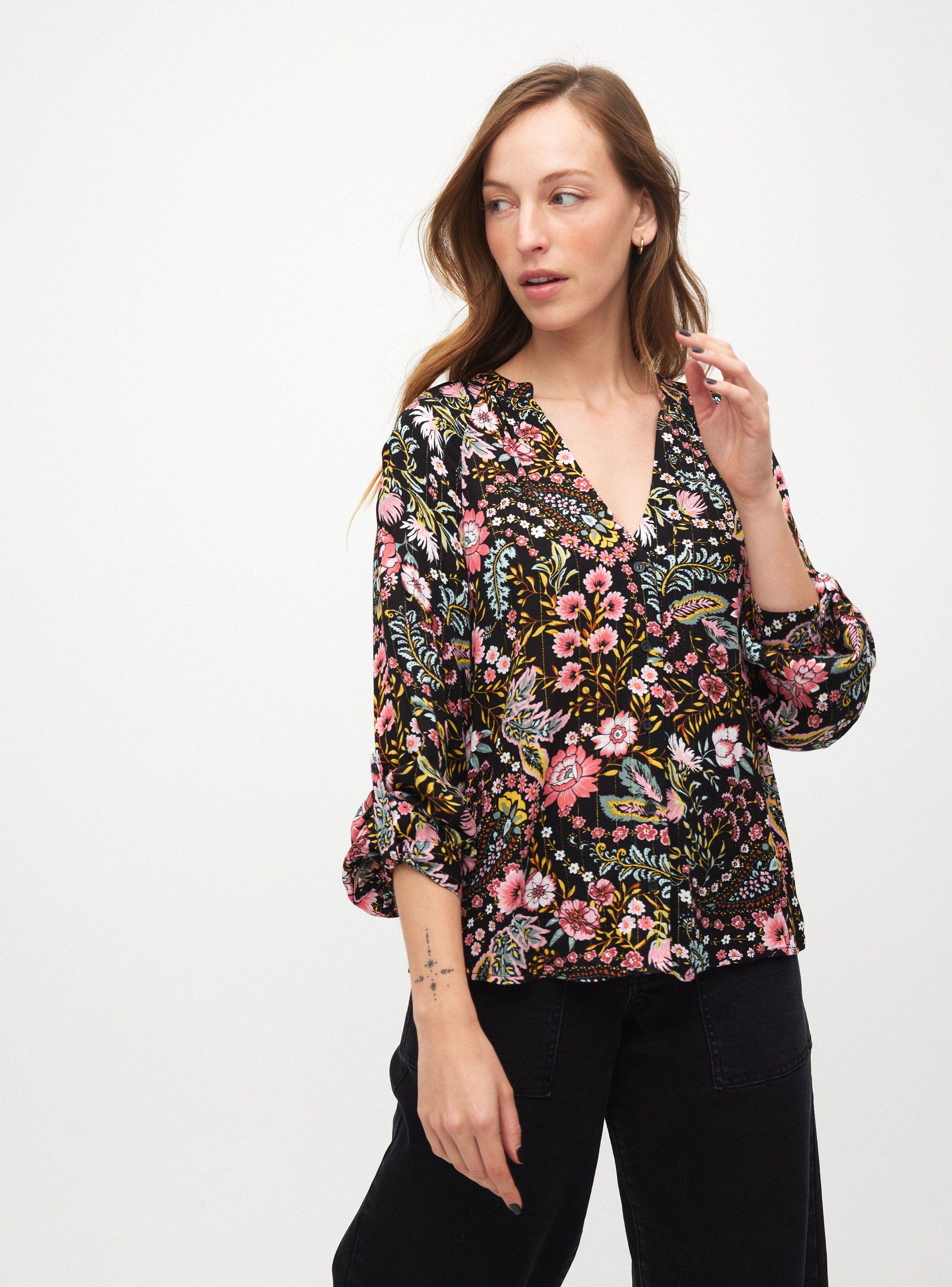 Blusa Cuello Mao Manga Raglan-0