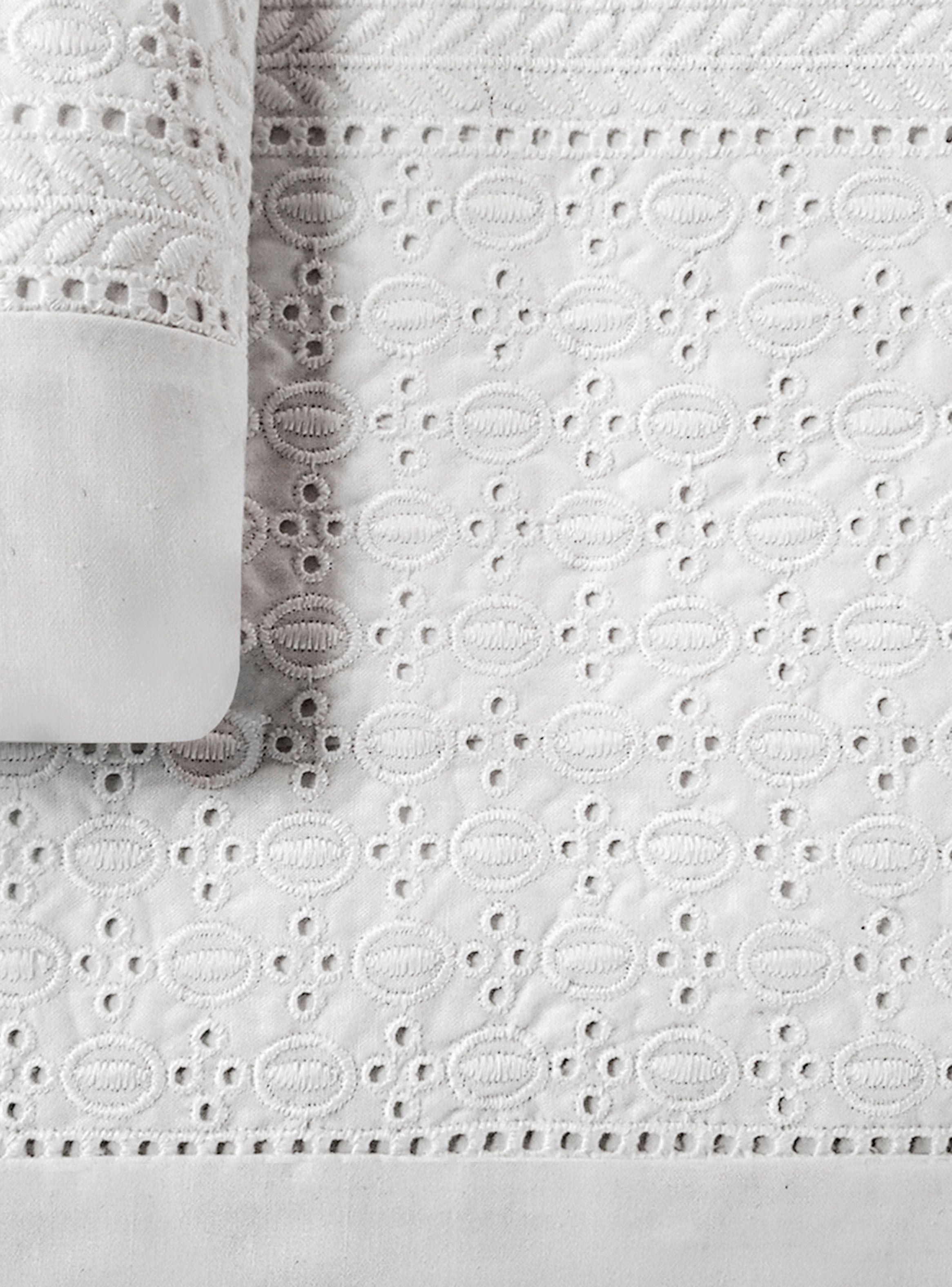 Juego Mallorca de Sábanas T180 Broderie Blanco 2 Plazas-1