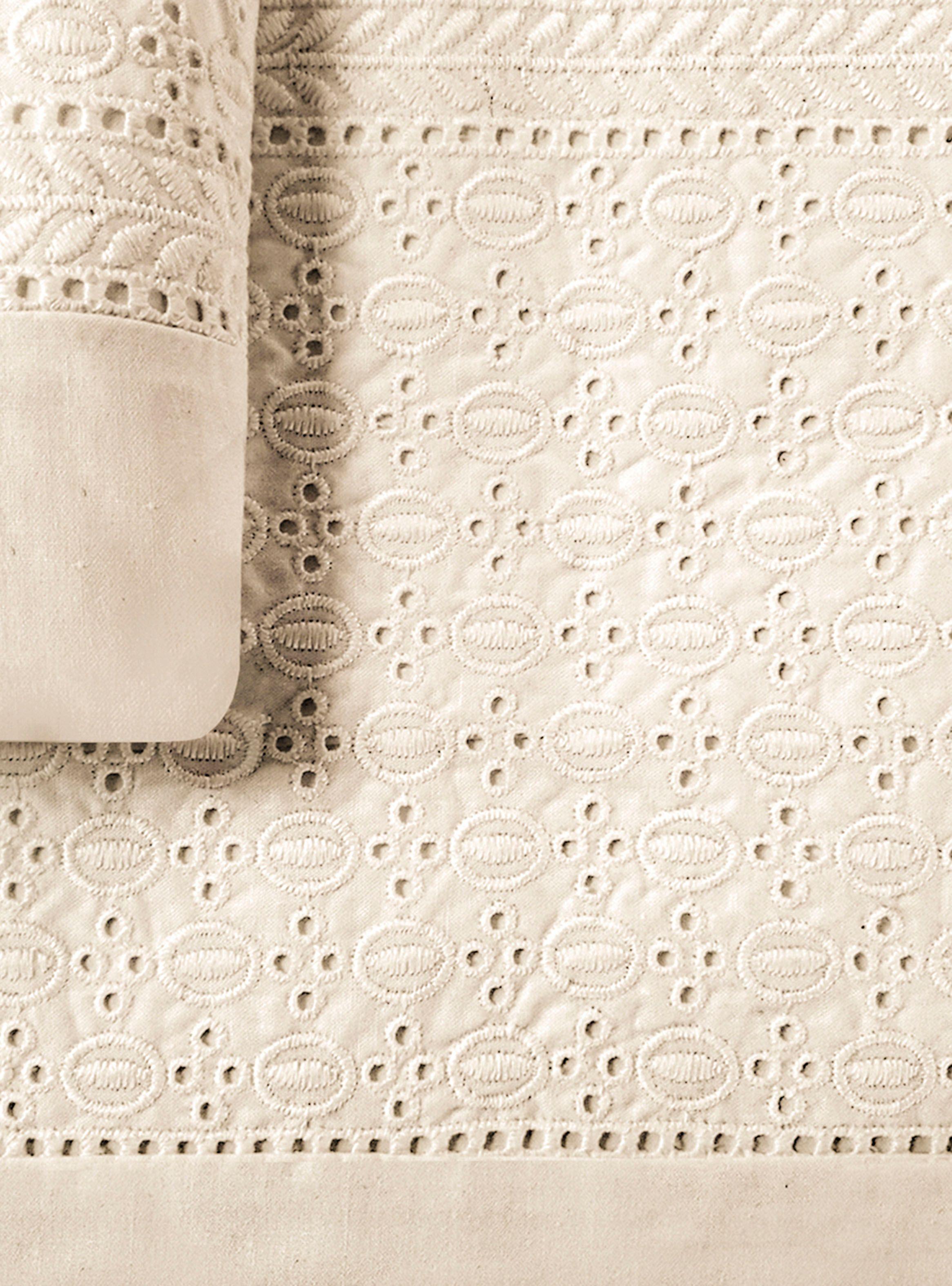 Juego Mallorca de Sábanas T180 Broderie Cruda 2 Plazas-1