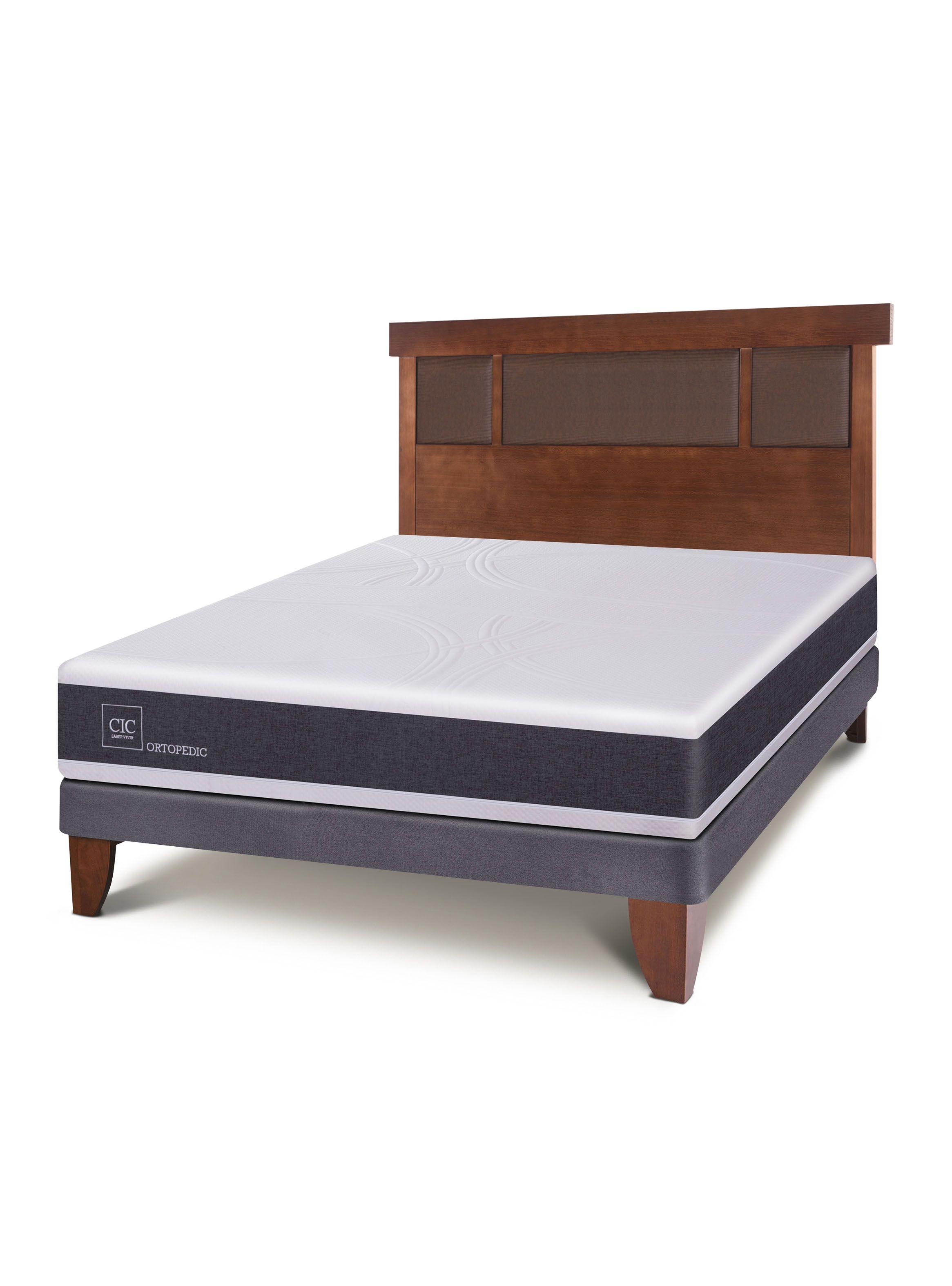 Cama Europea New Ortopedic 2 Plazas Bn Respaldo New Dublin Caramel-0