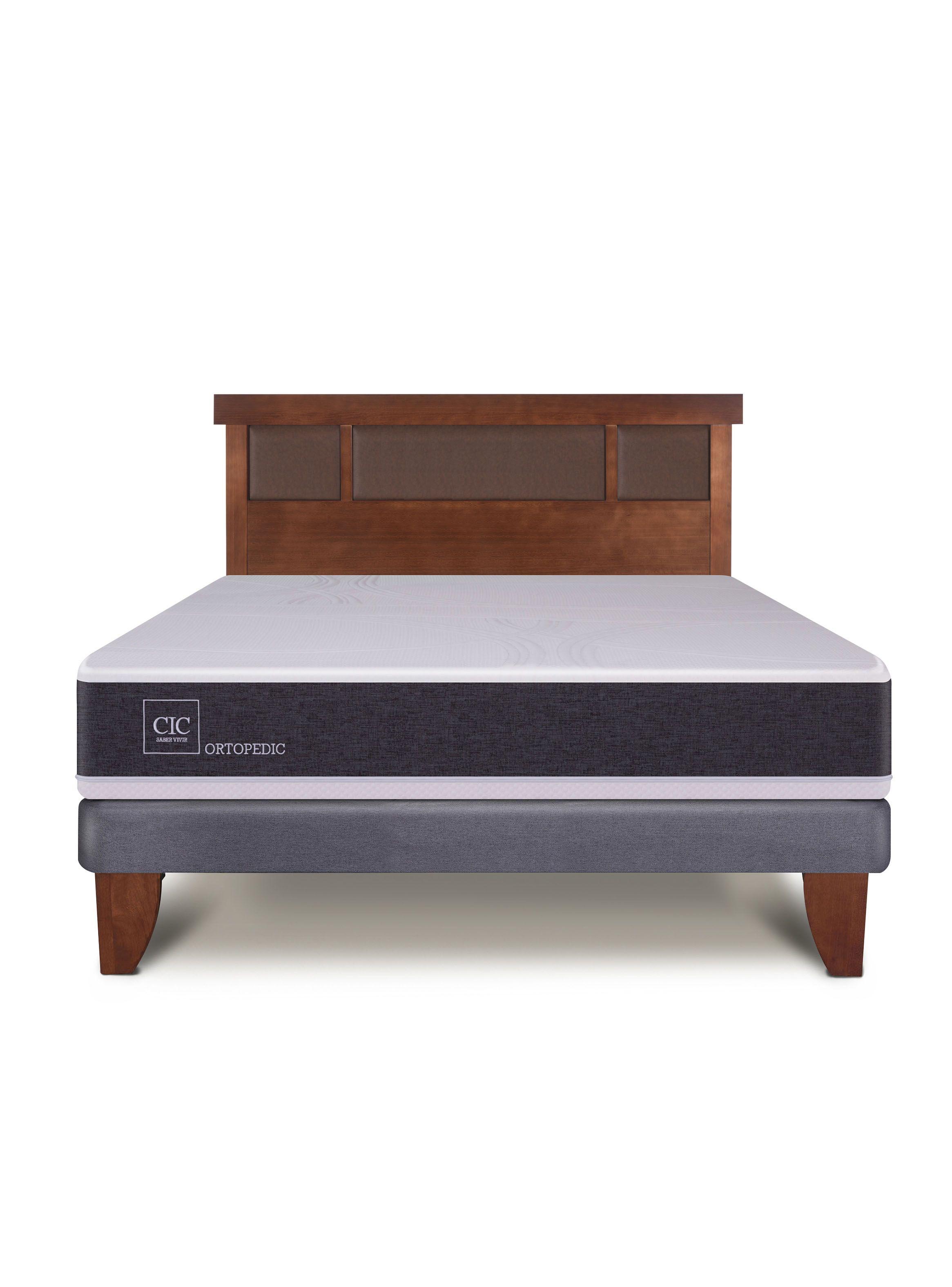 Cama Europea New Ortopedic 2 Plazas Bn Respaldo New Dublin Caramel-2
