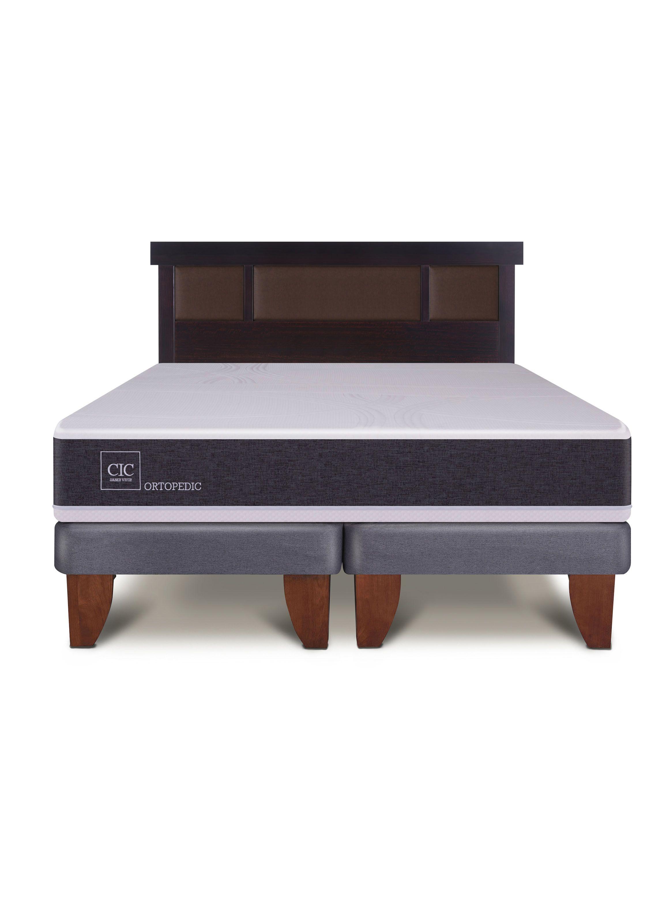 Cama Europea New Ortopedic 2 Plazas Bd Respaldo New Dublin Choc-2