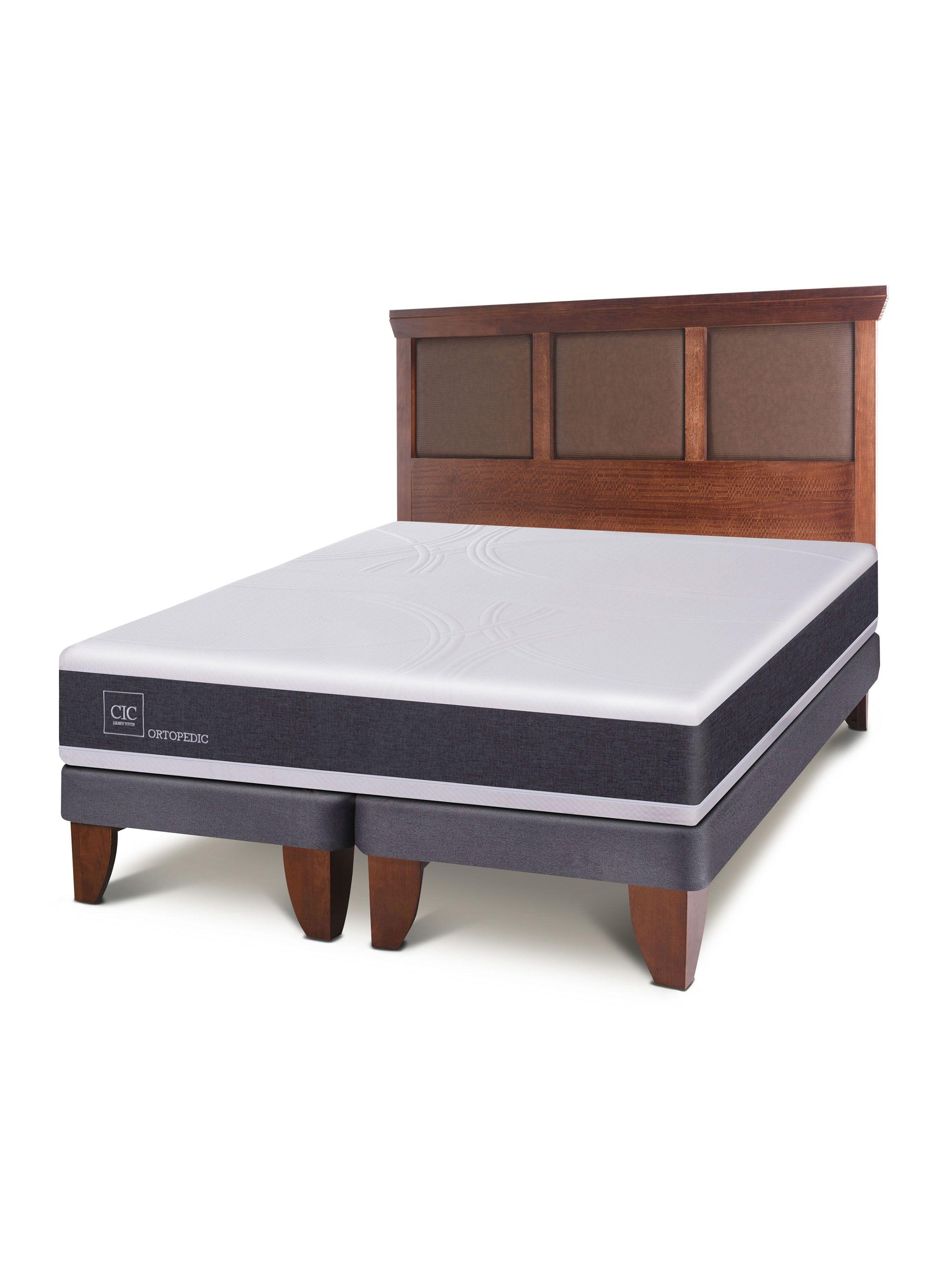Cama Europea New Ortopedic 2 Plazas Bd Respaldo New Torino-0