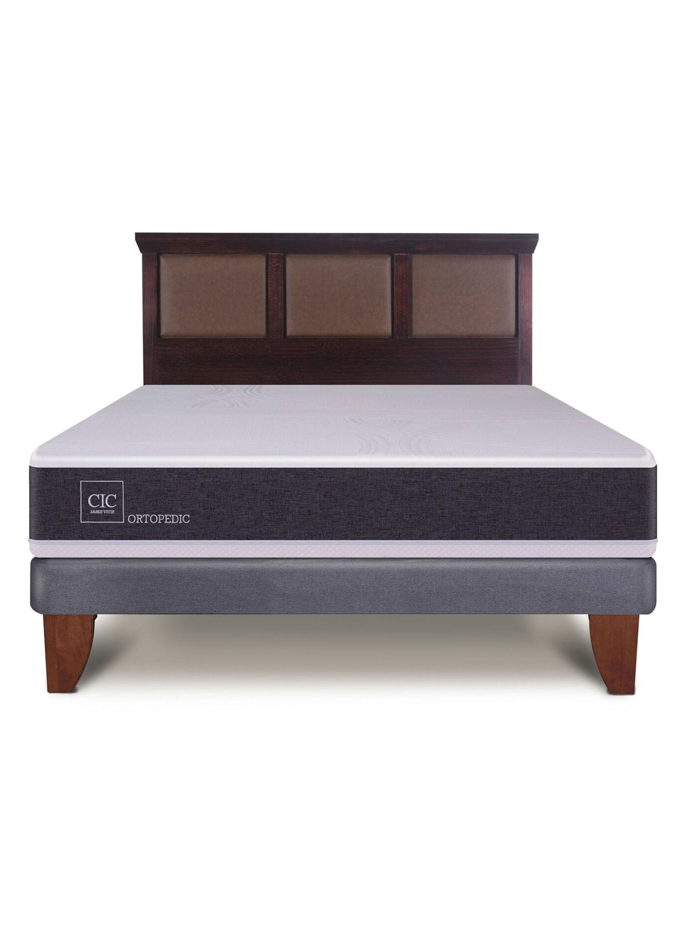 Cama Europea New Ortopedic 2 Plazas Bn Respaldo New Torino Choc-2