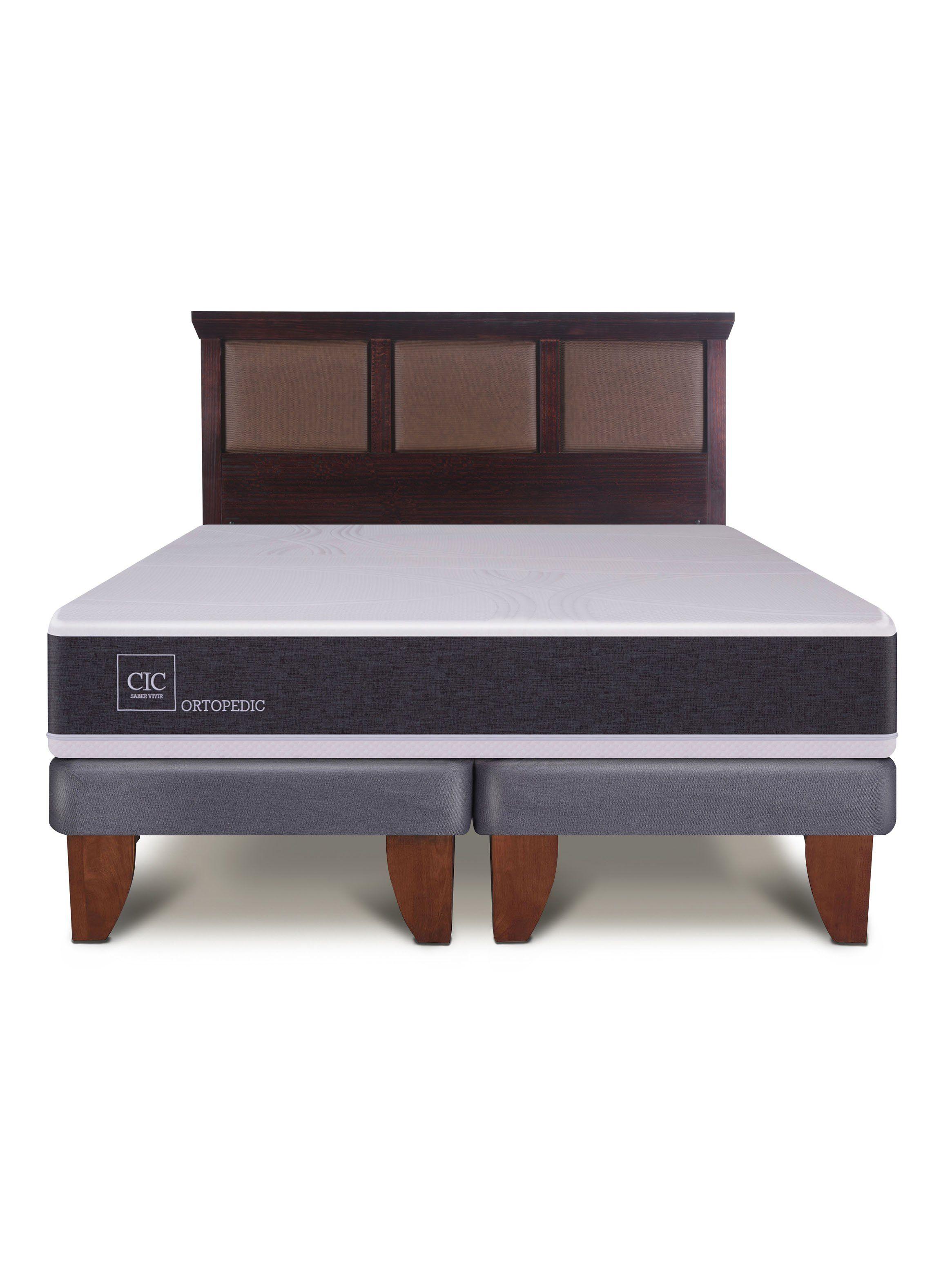 Cama Europea New Ortopedic 2 Plazas Bd Respaldo New Torino Choc-2