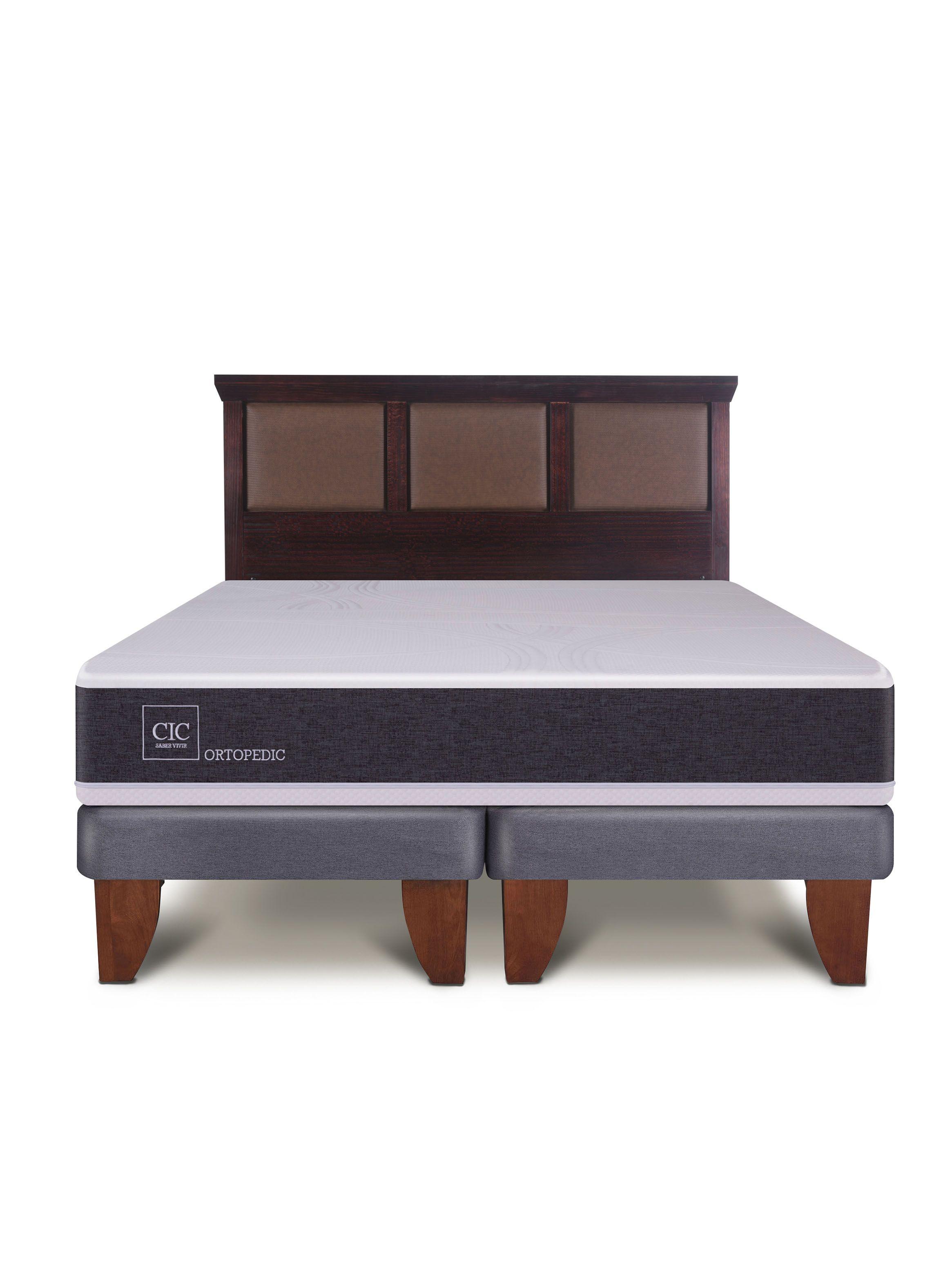 Cama Europea New Ortopedic King Respaldo New Torino Choc-2