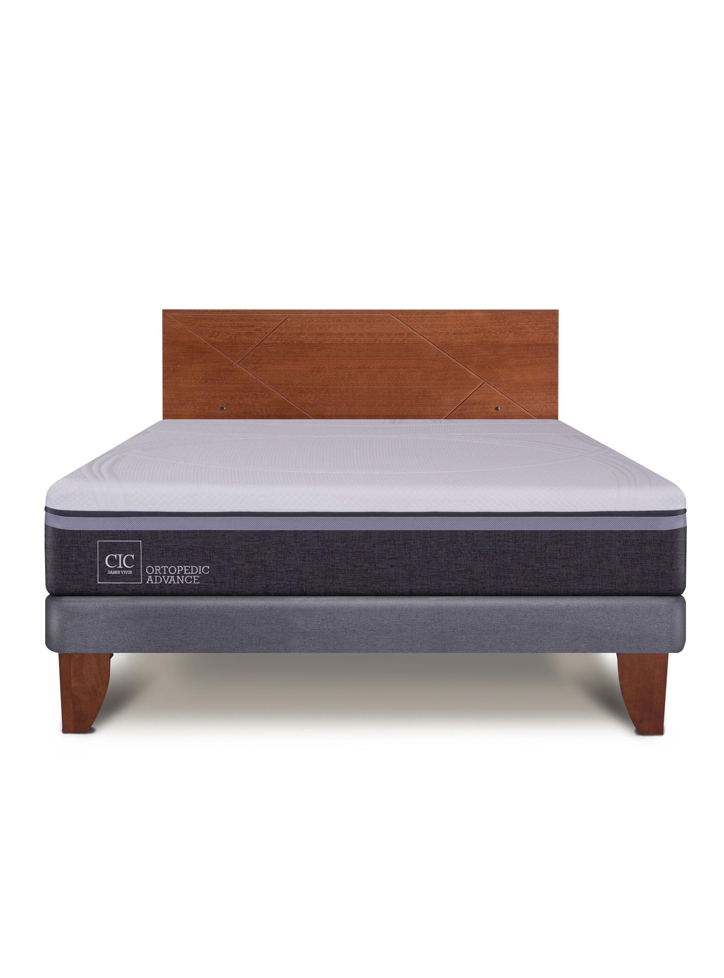 Cama Europea Ortopedic Advance 2 Plazas Base Normal + Respaldo New Villarrica-2