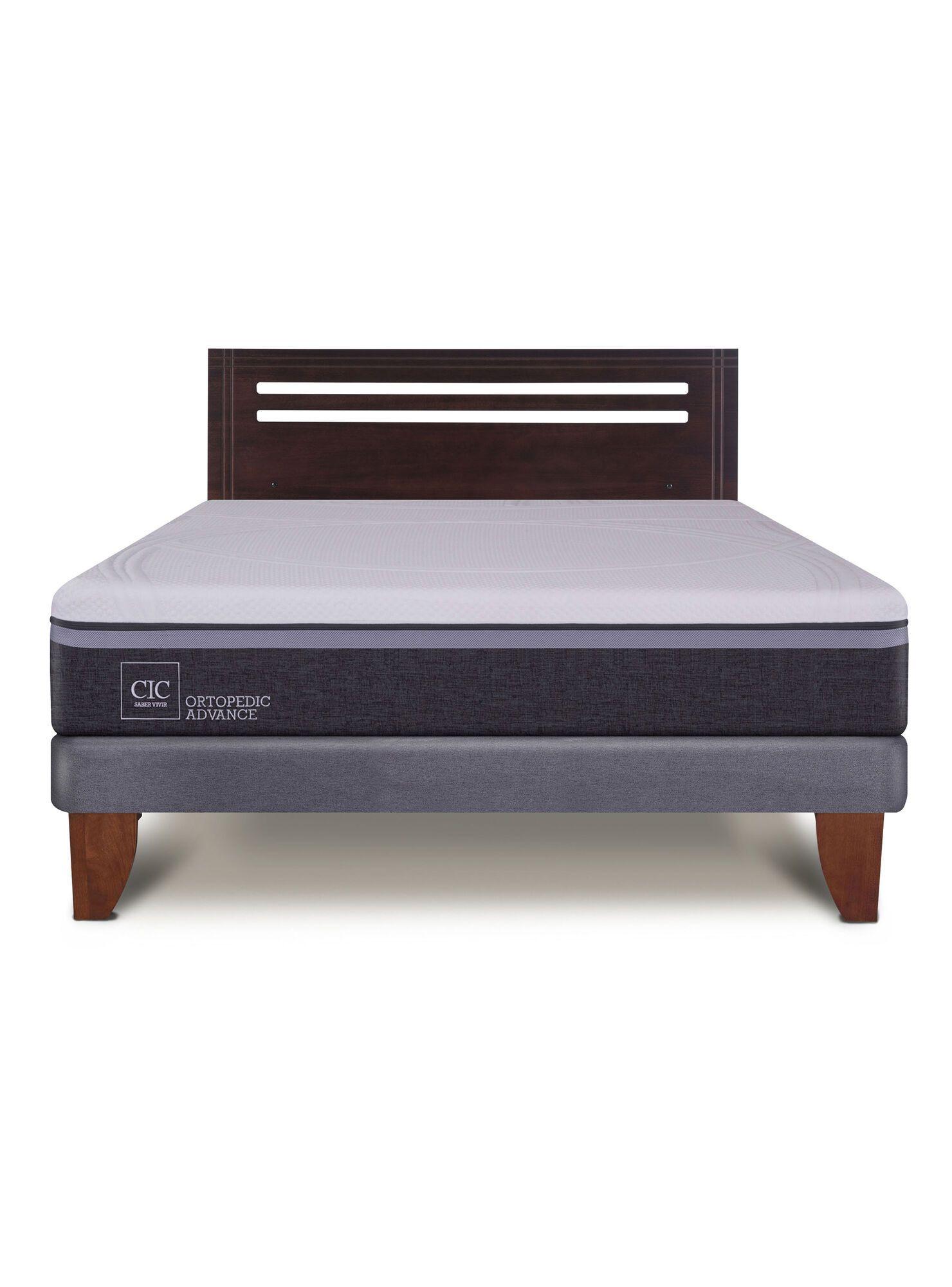 Cama Europea Ortopedic Advance 2 Plazas Base Normal + Respaldo New Munich-2