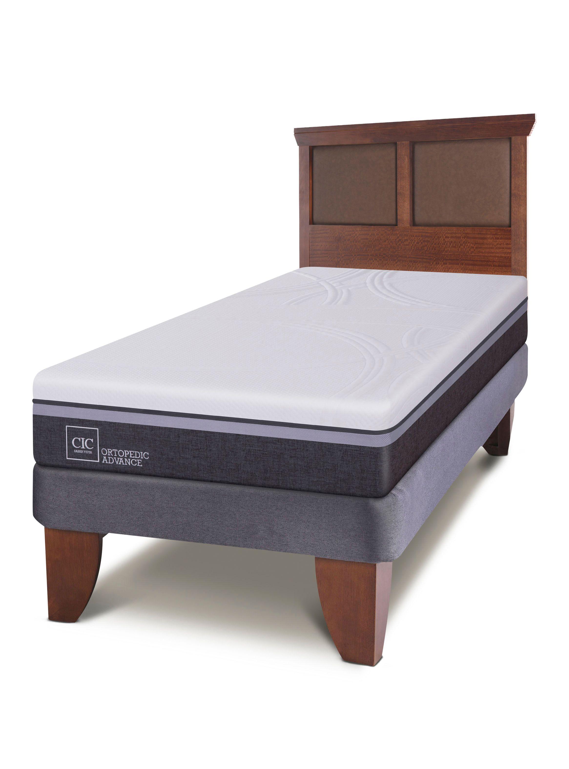 Cama Europea Ortopedic Advance 1.5 Plazas + Respaldo New Torino-1
