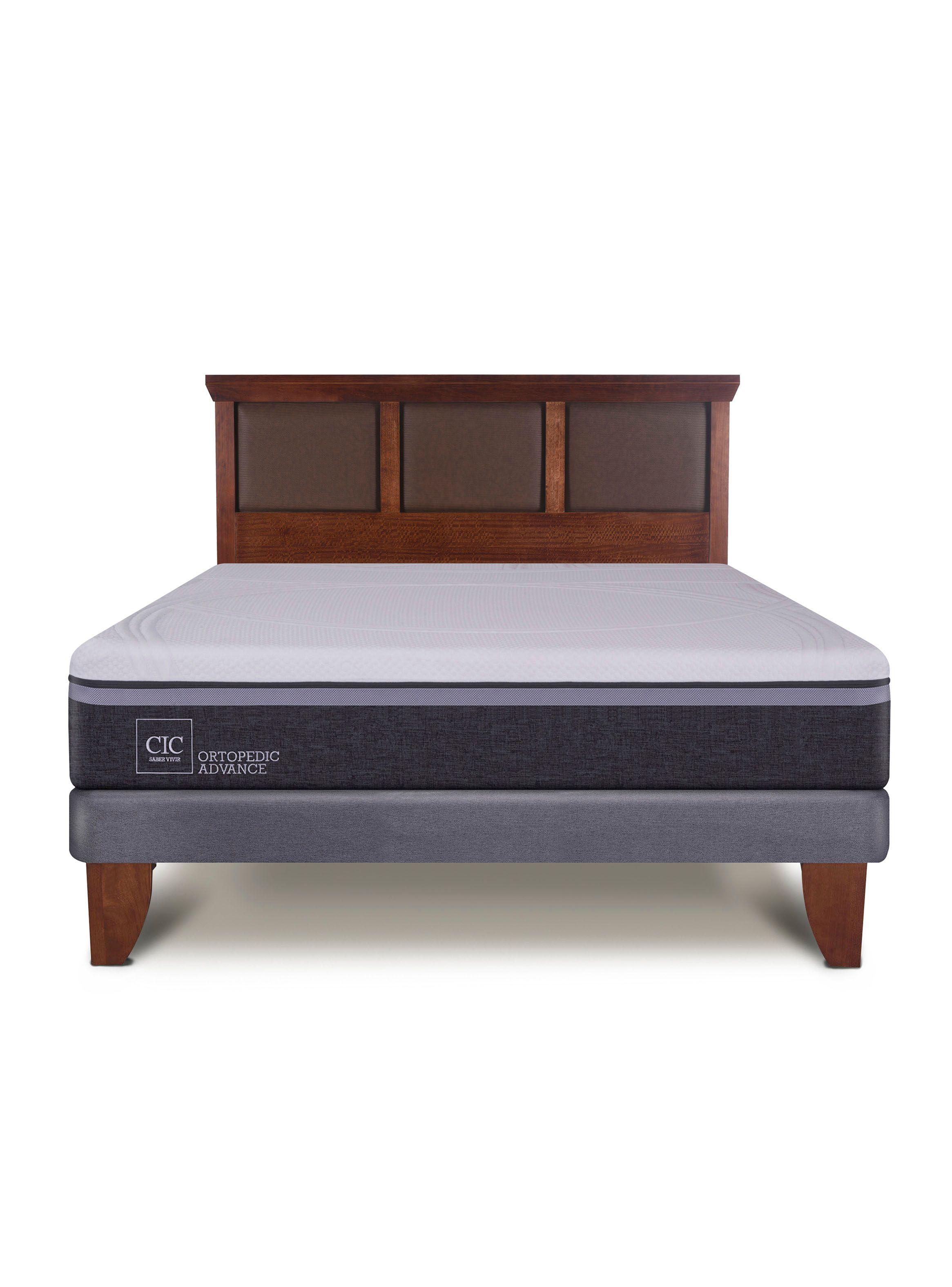 Cama Europea Ortopedic Advance 2 Plazas Base Normal + Respaldo New Torino-2