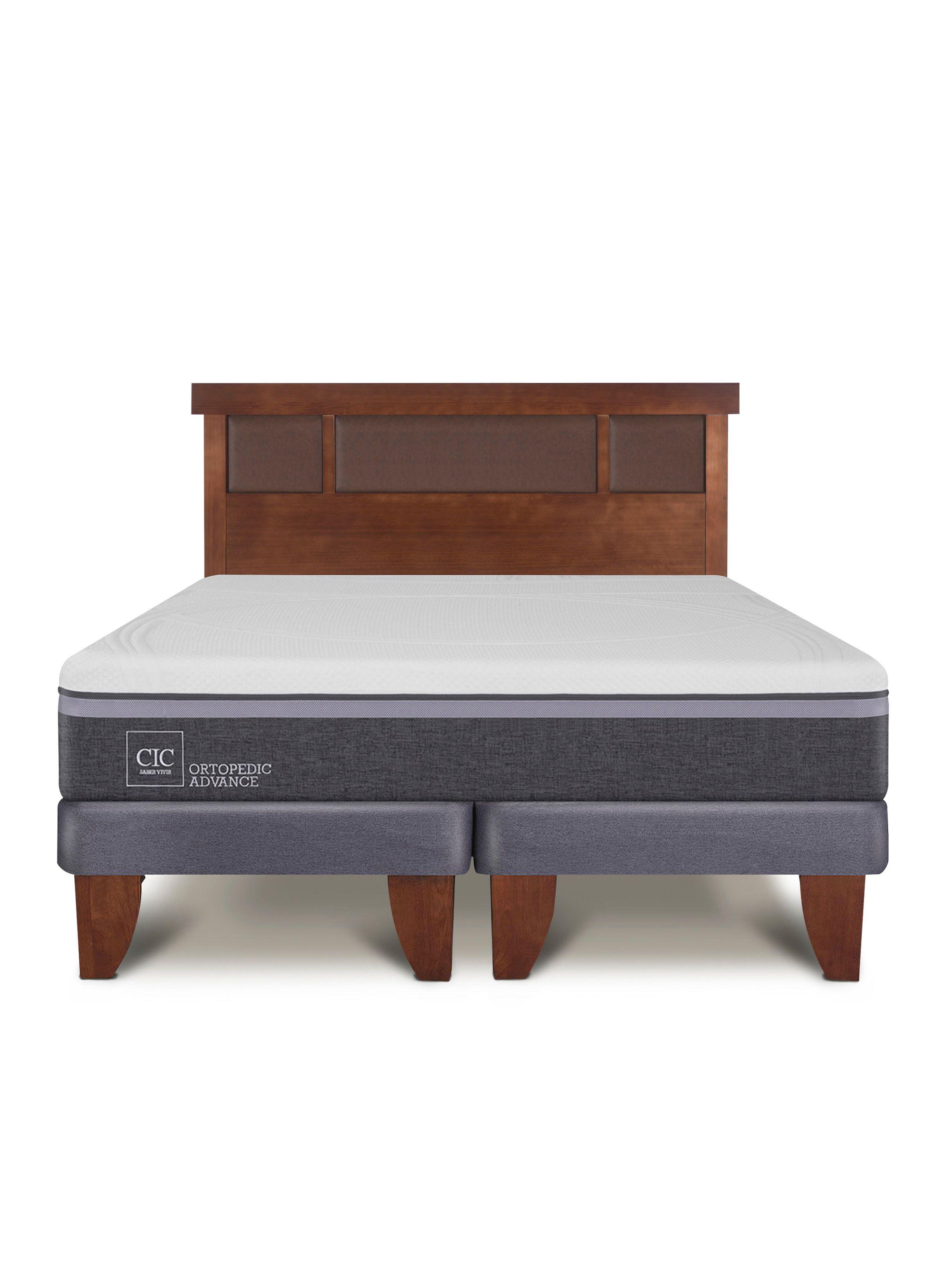 Cama Europea Ortopedic Advance King + Respaldo New Torino-2