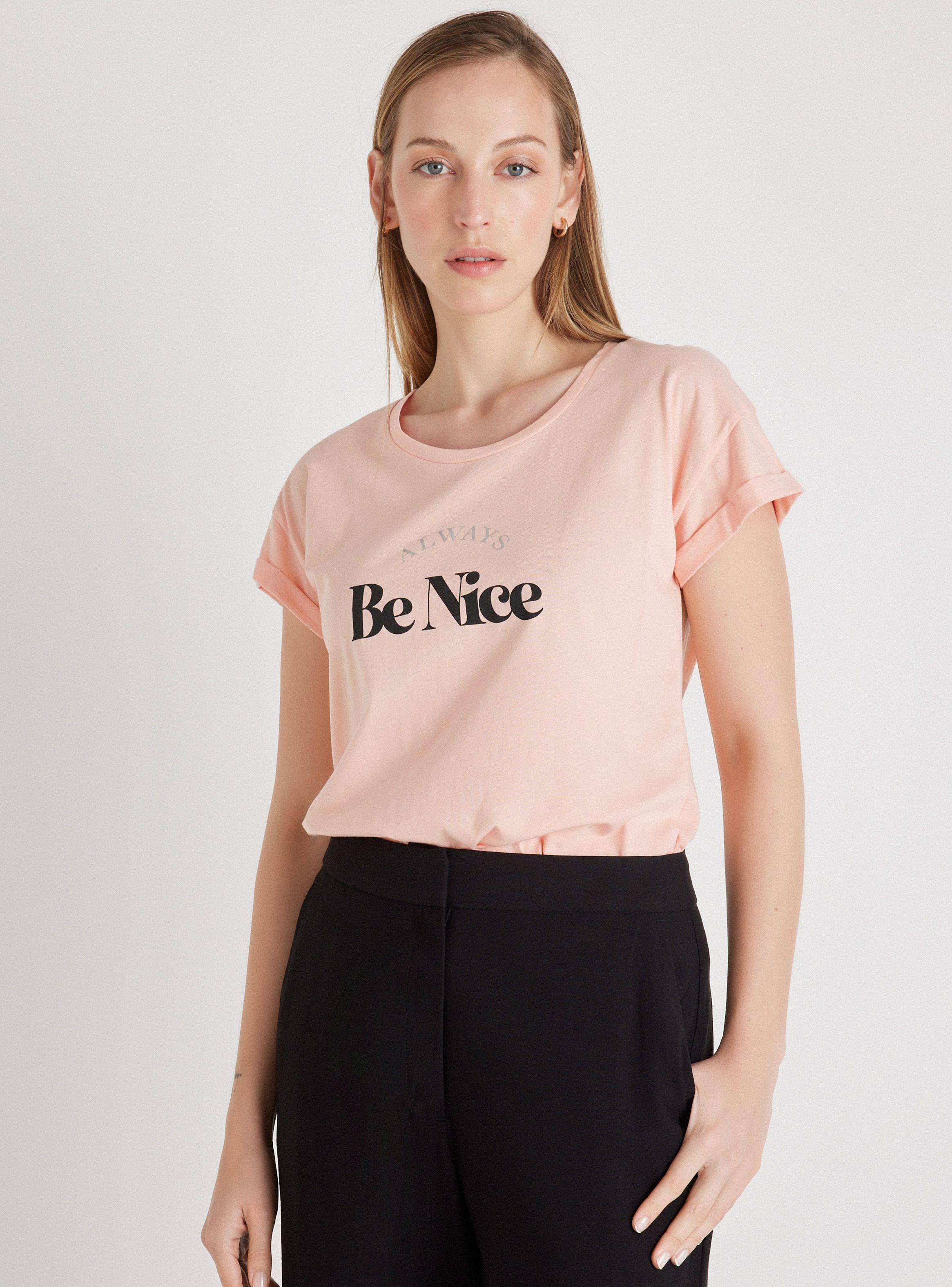 Polera Basica Manga Corta Estampado Delantero-0