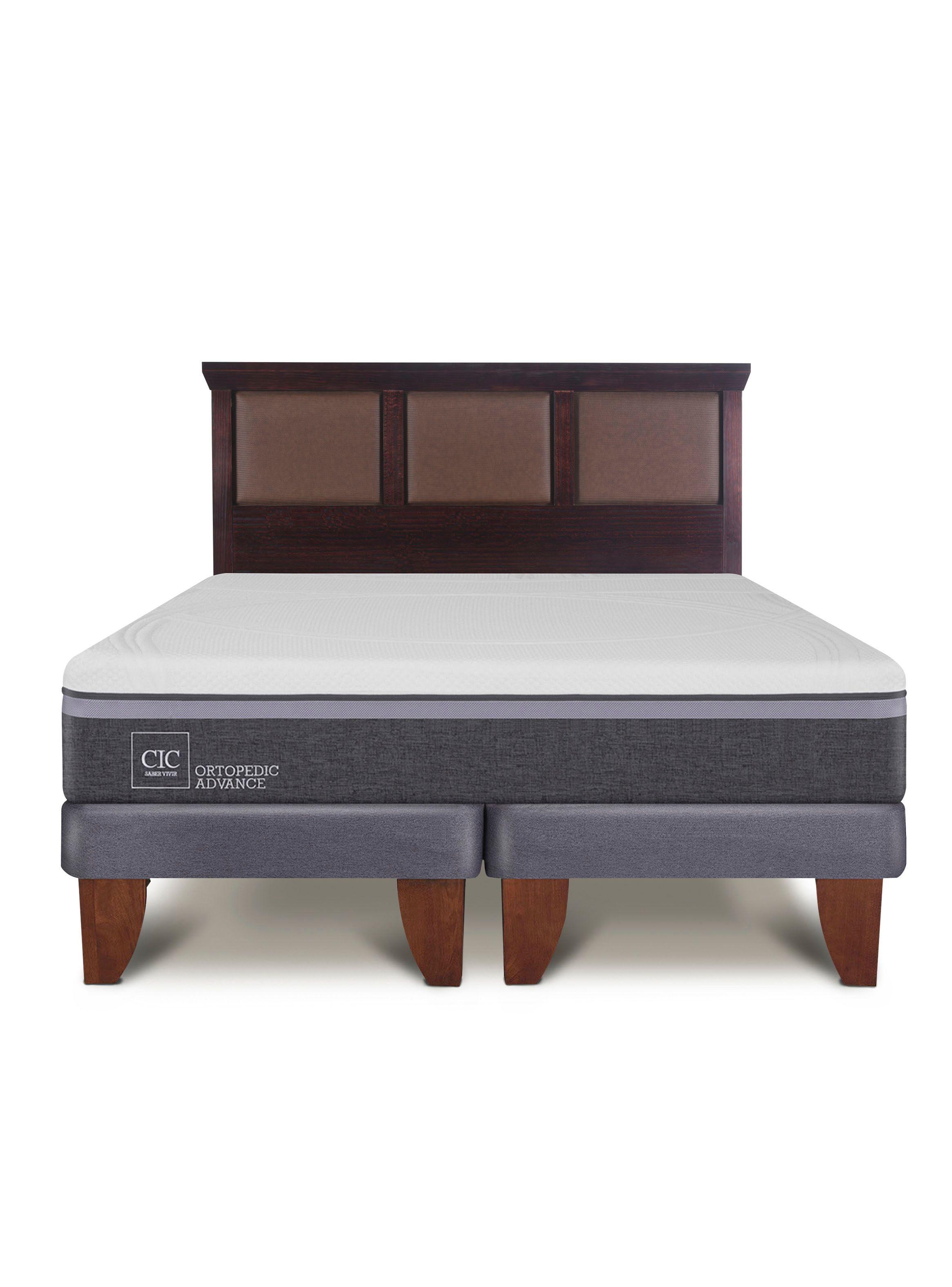 Cama Europea Ortopedic Advance 2 Plazas Base Dividida + Respaldo New Torino Chocolate-0