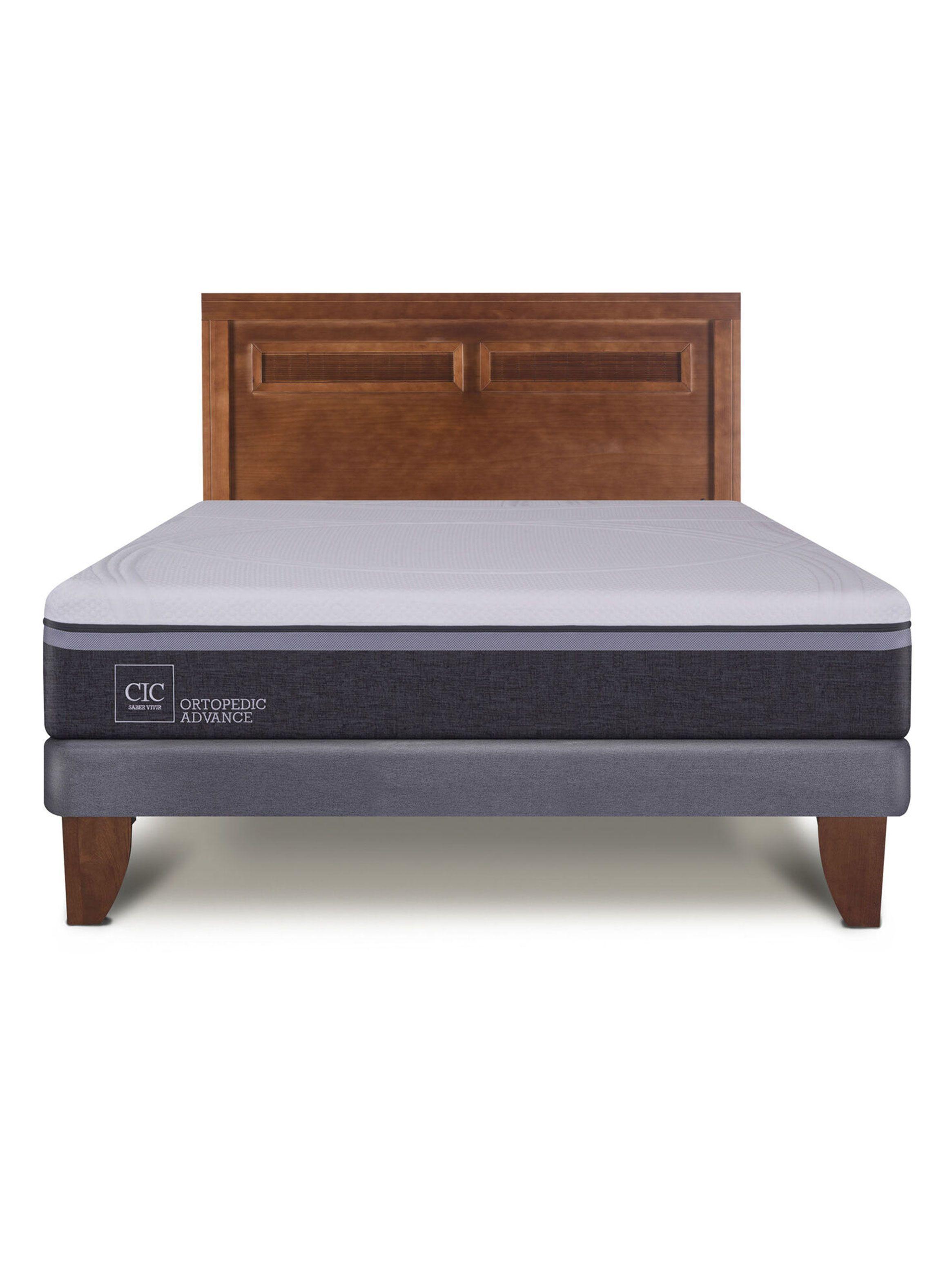 Cama Europea Ortopedic Advance 2 Plazas Base Normal + Respaldo Milán-2