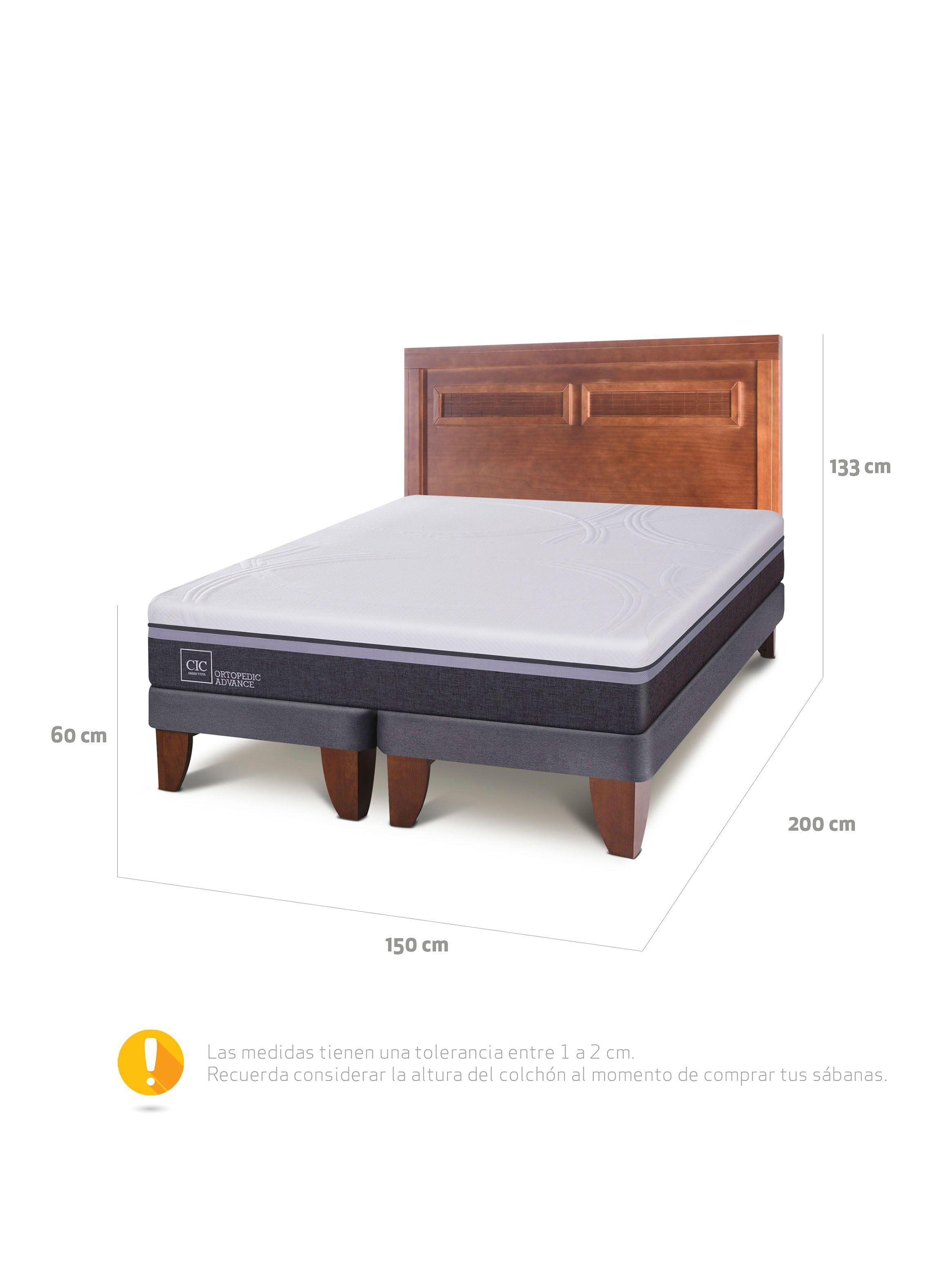 Cama Europea Ortopedic Advance 2 Plazas Base Dividida + Respaldo Milán-2