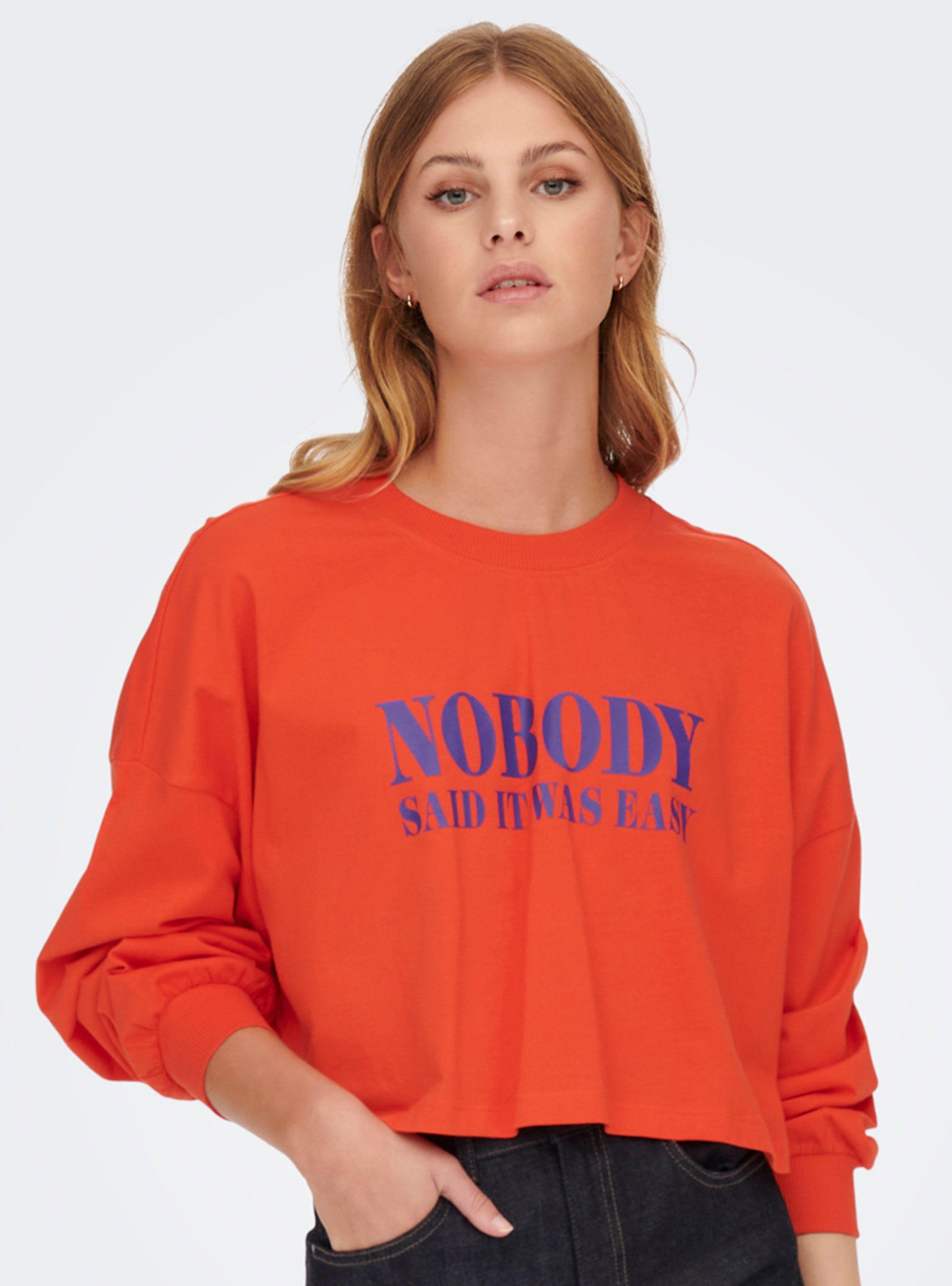 Poleron Estampado Naranja-0