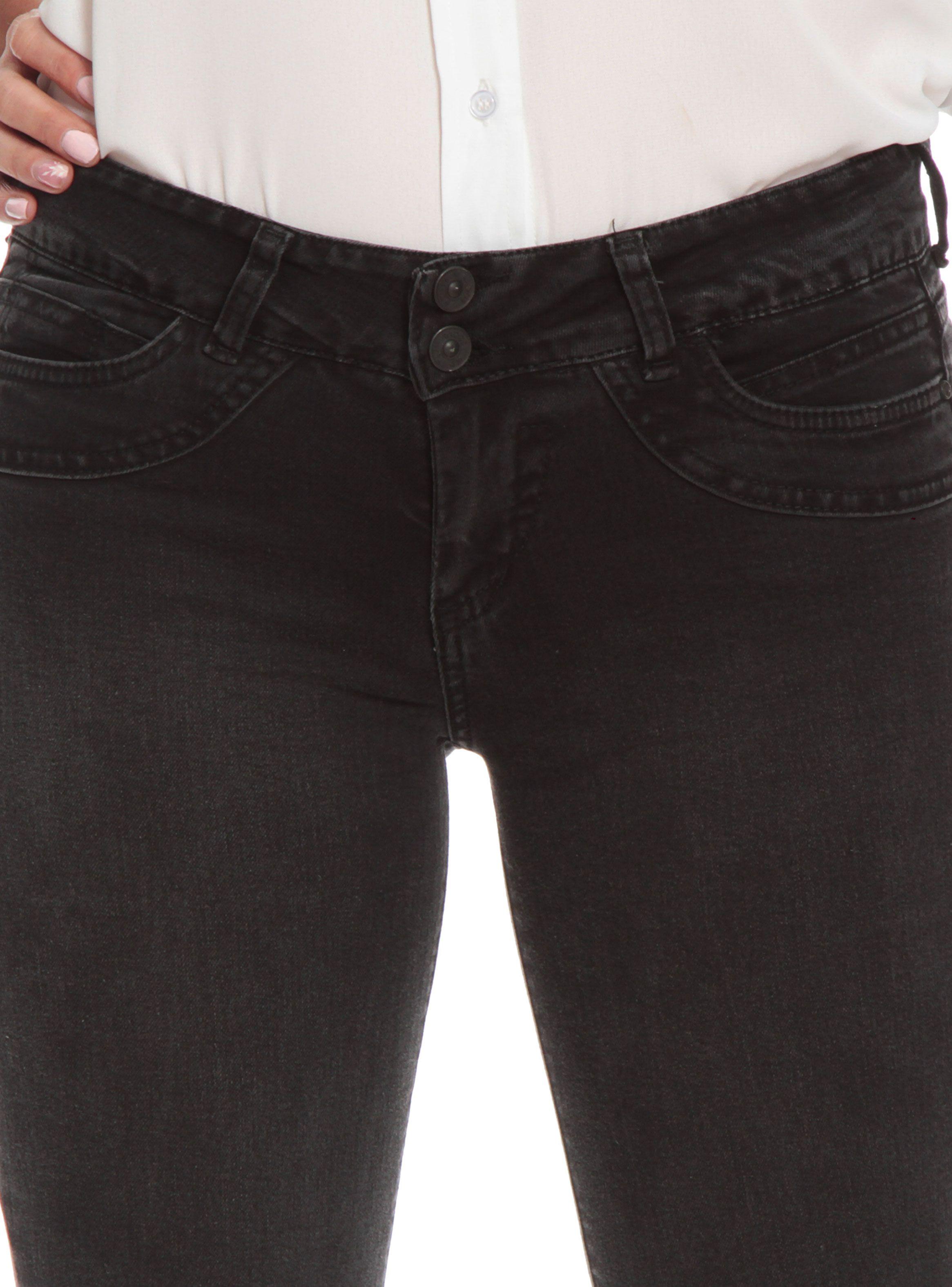Jeans Flare Tiro Bajo Liso-2