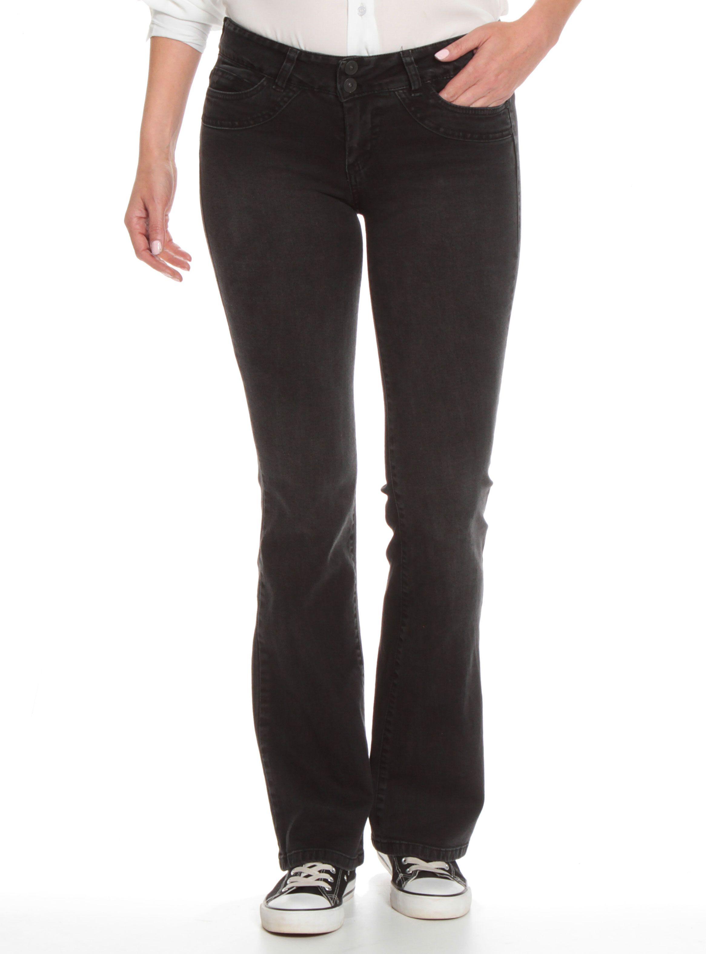 Jeans Flare Tiro Bajo Liso-0