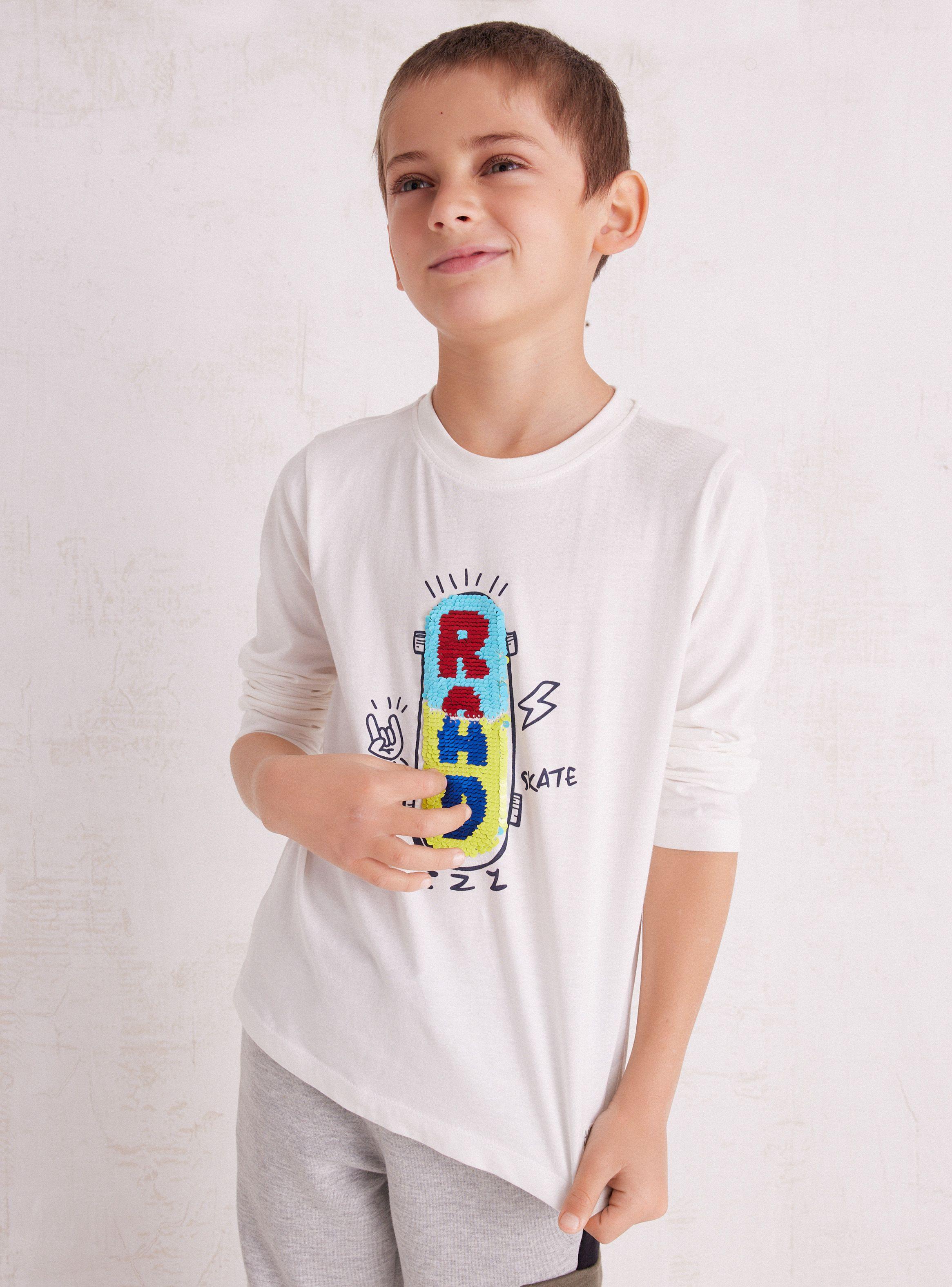 Pack Polera Manga Larga Lentejuelas Niño-1