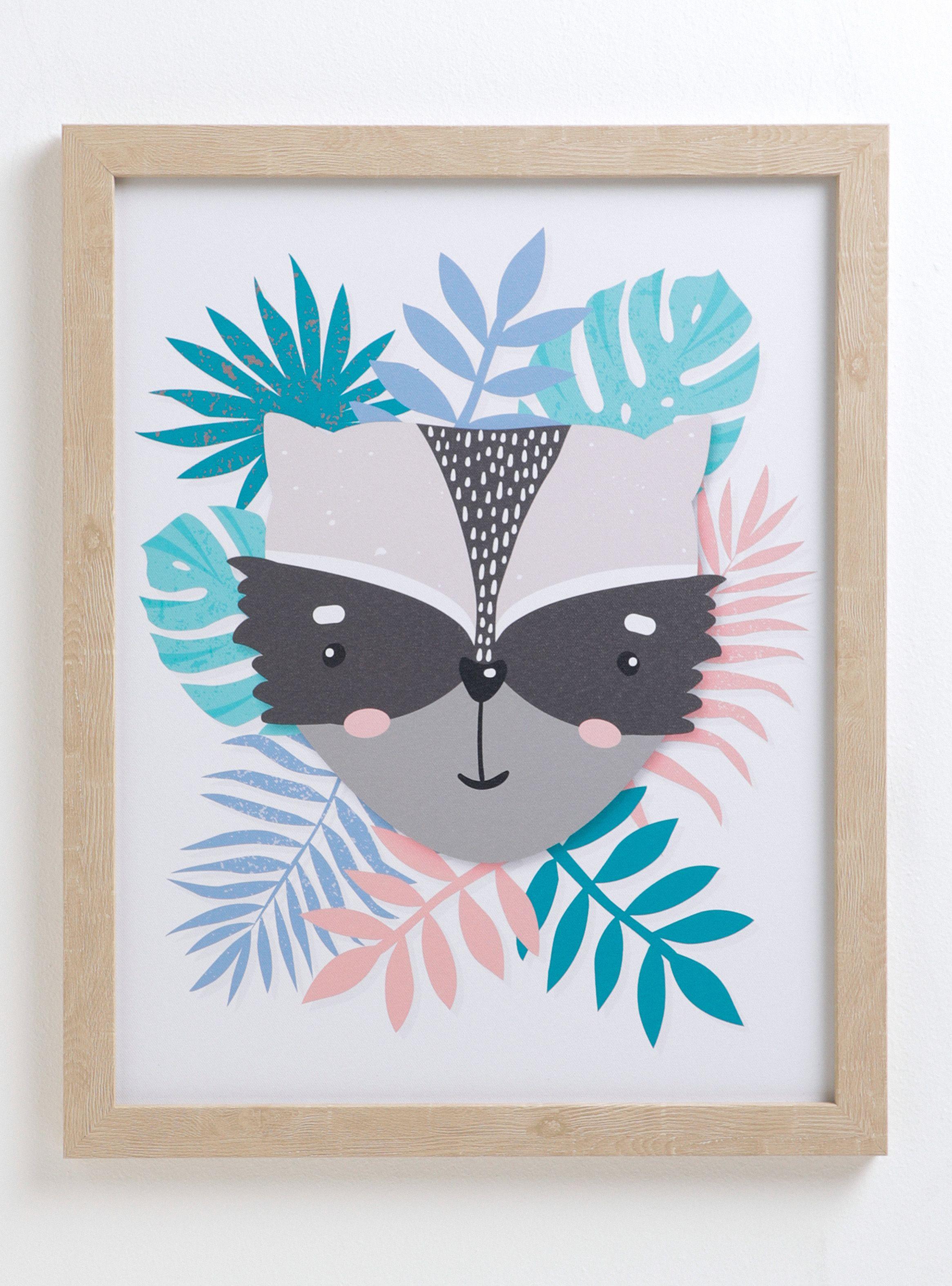 Cuadro Infantil Mapache 40x50 cm-0