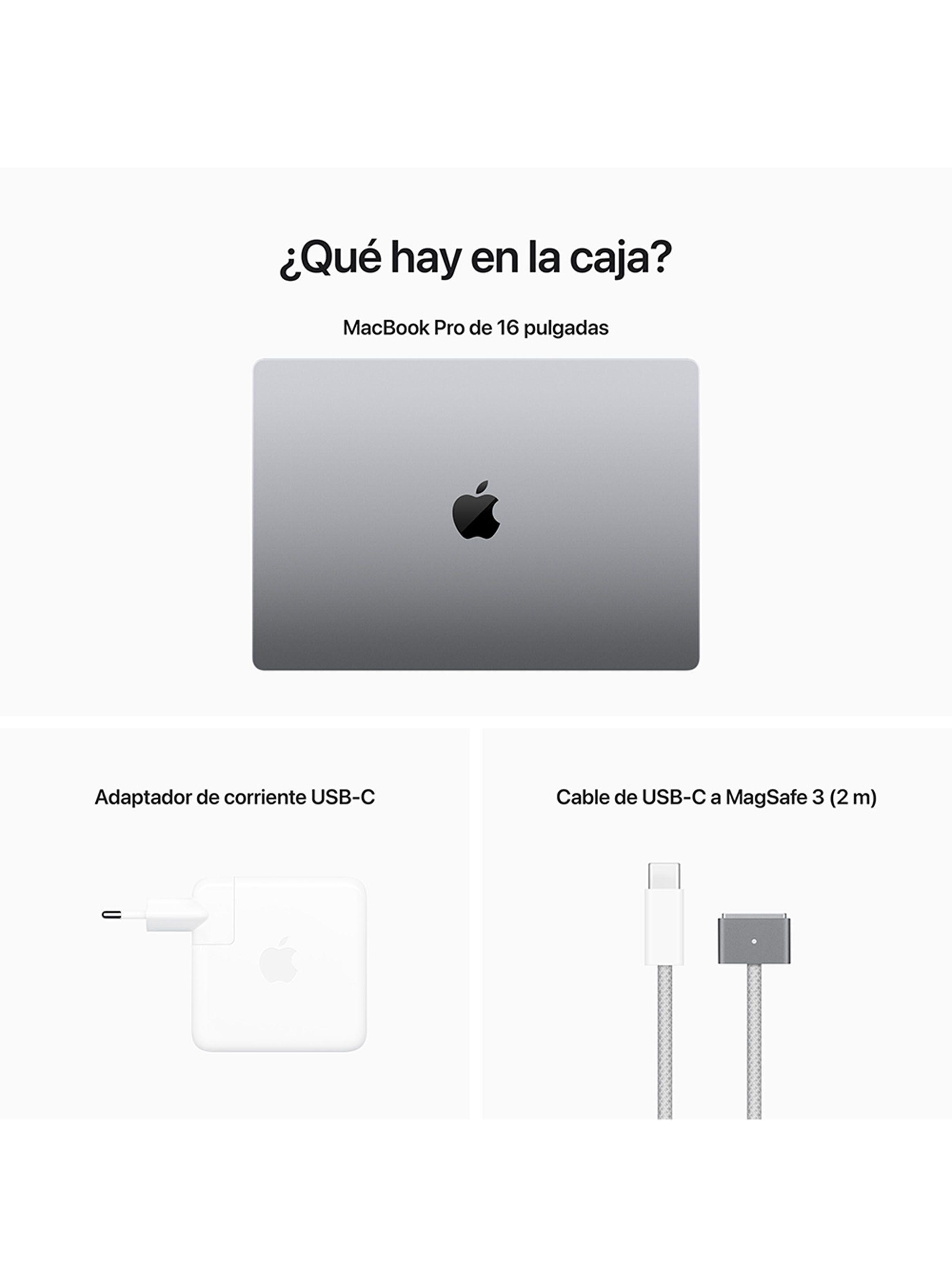 MacBook Pro 16" Chip M2 Pro 12 Núcleos CPU y 19 Núcleos GPU 16GB RAM 512GB SSD Gris Espacial-4
