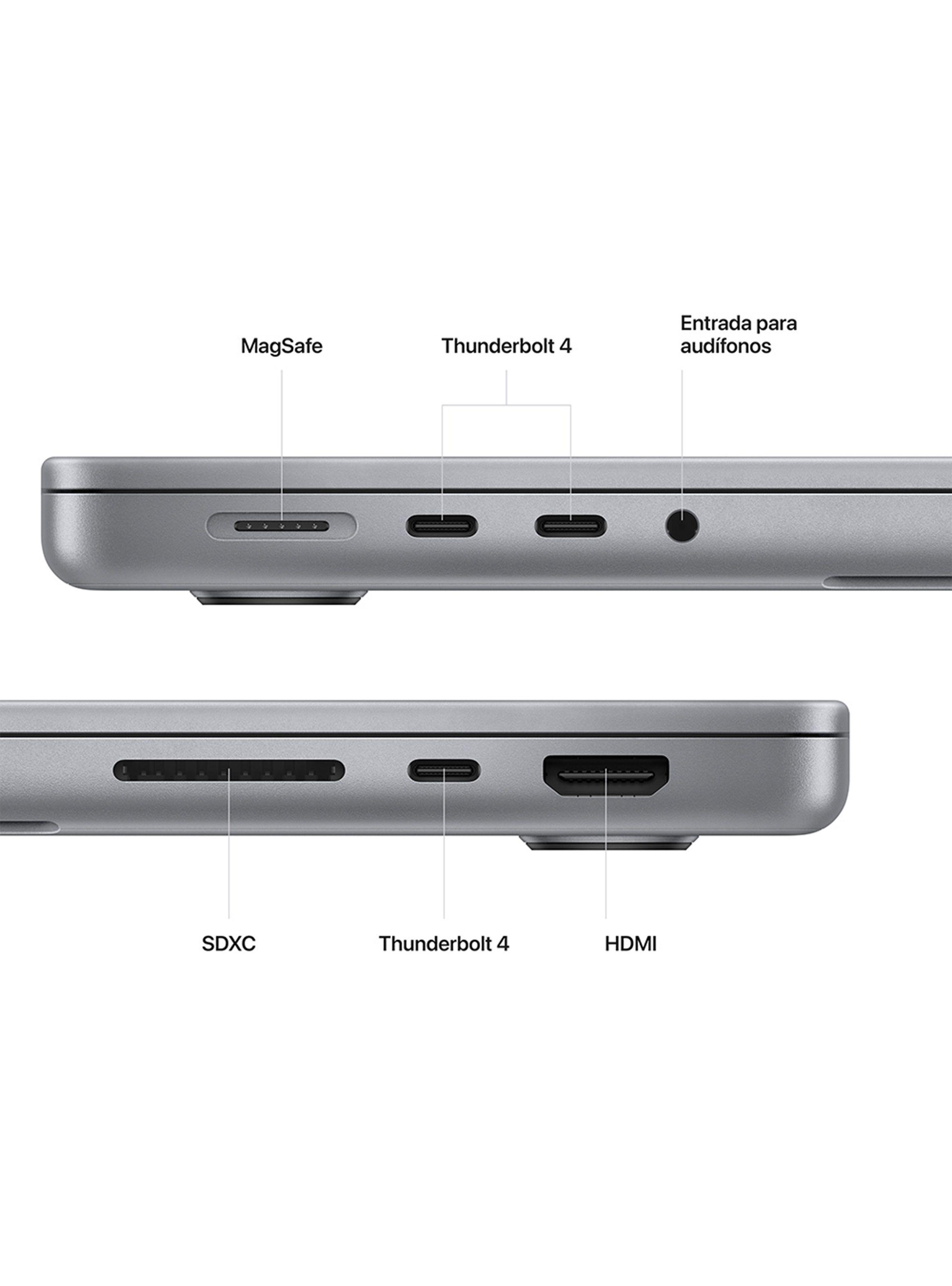 MacBook Pro 14" Chip M2 Pro 10 Núcleos CPU y 16 Núcleos GPU 16GB RAM 512GB SSD Gris Espacial-2