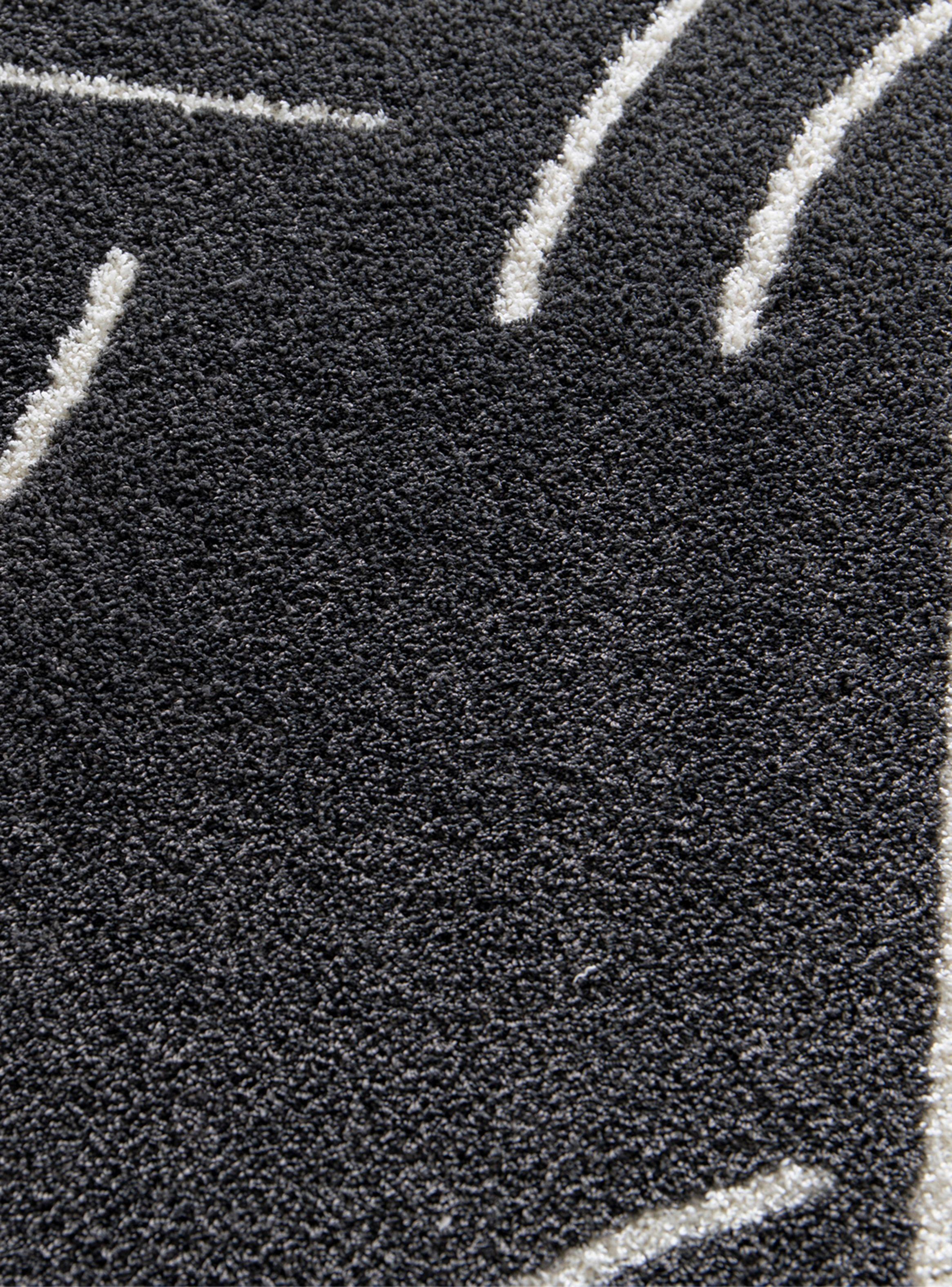 Alfombra 160x230 cm Nevada Formas Negro-2