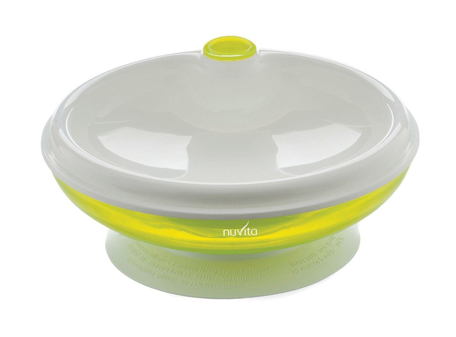 Plato de Bebe con Tapa para Microondas Verde Nuvita-0