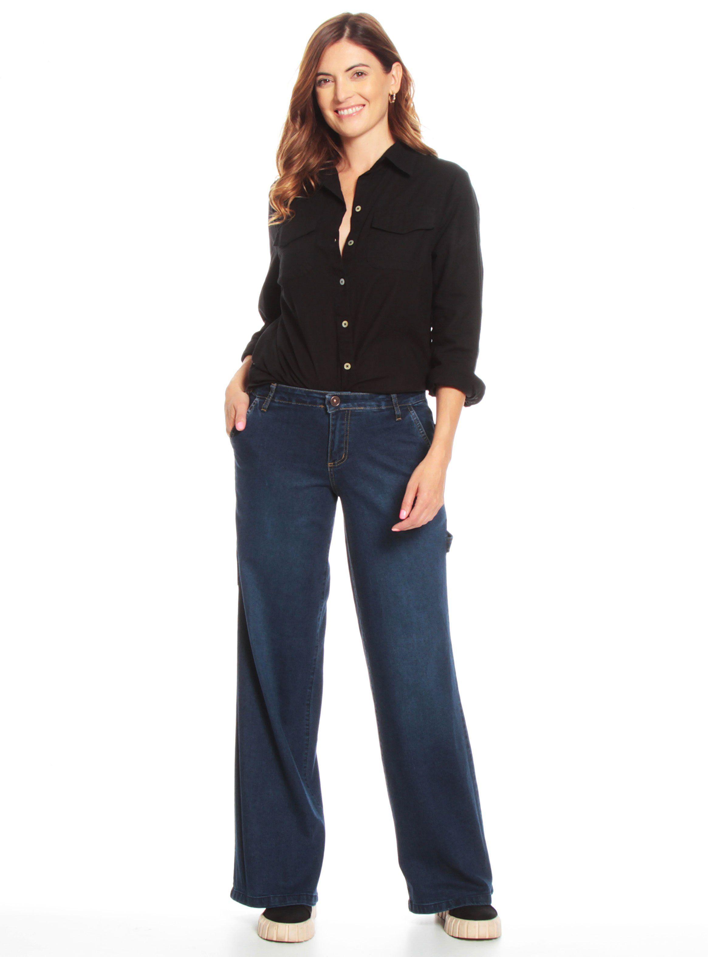 Jeans Cargo Tiro Medio Bolsill-3