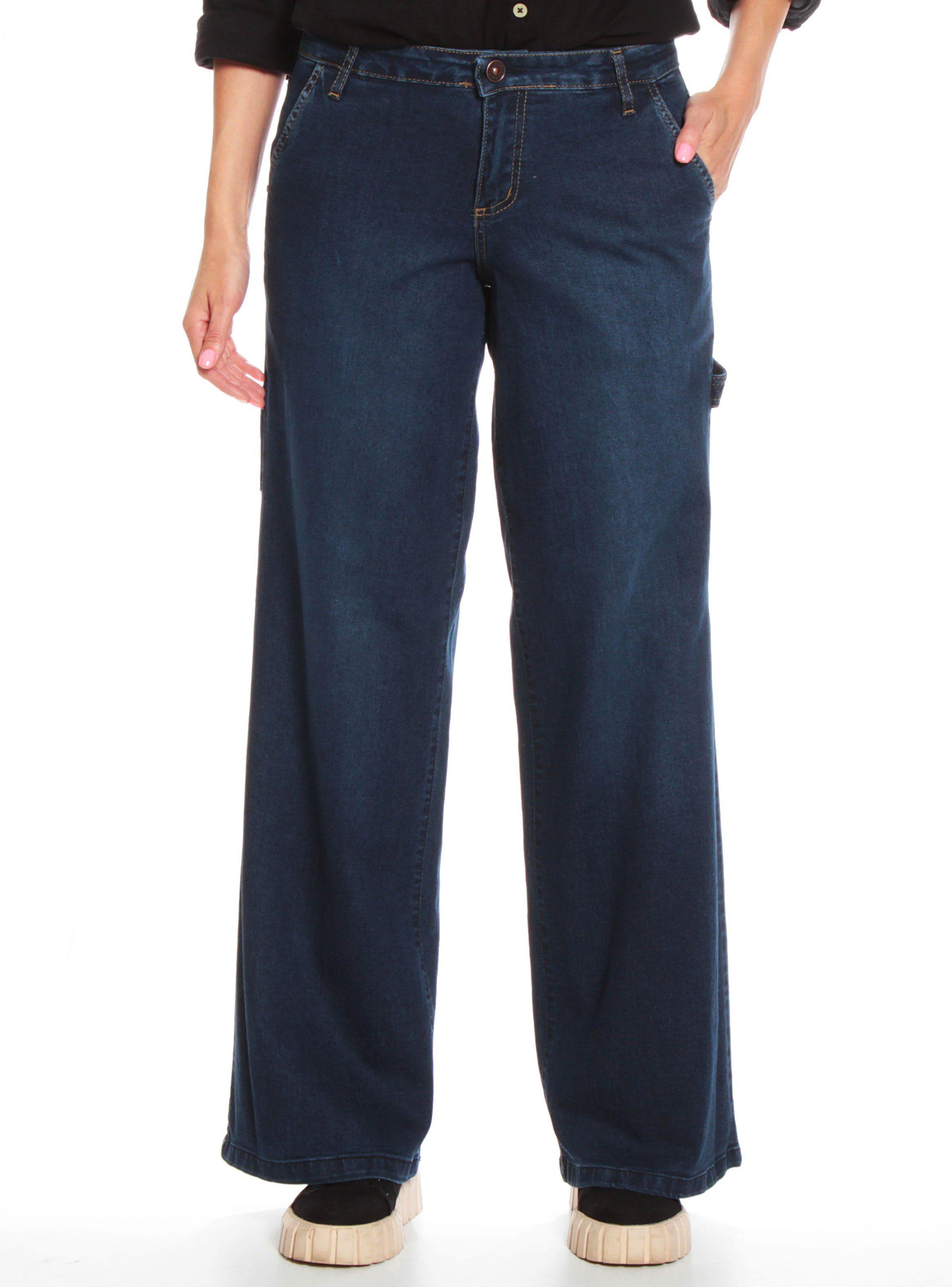 Jeans Cargo Tiro Medio Bolsill-0