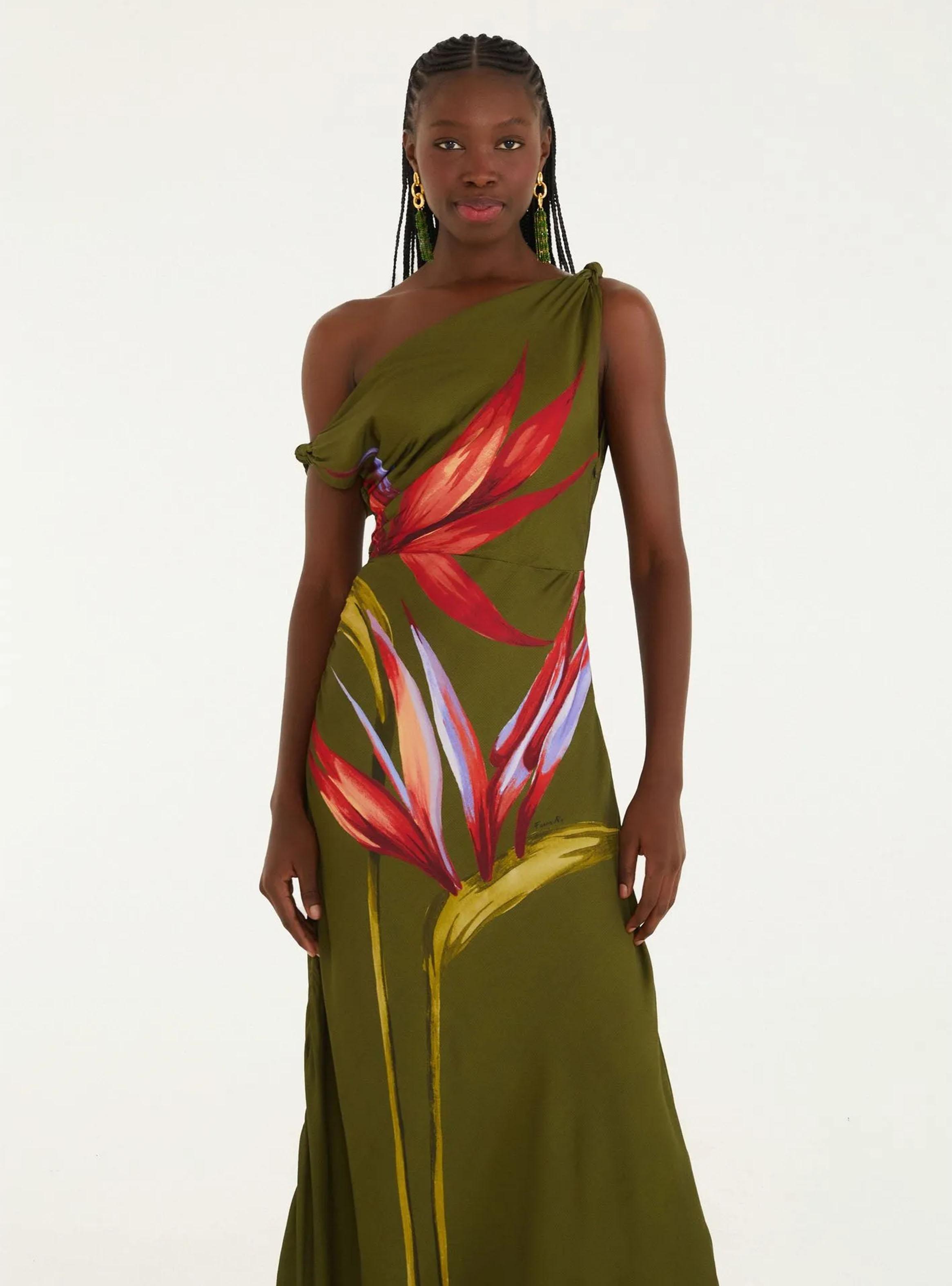 Vestido Midi Escote Asimétrico-2